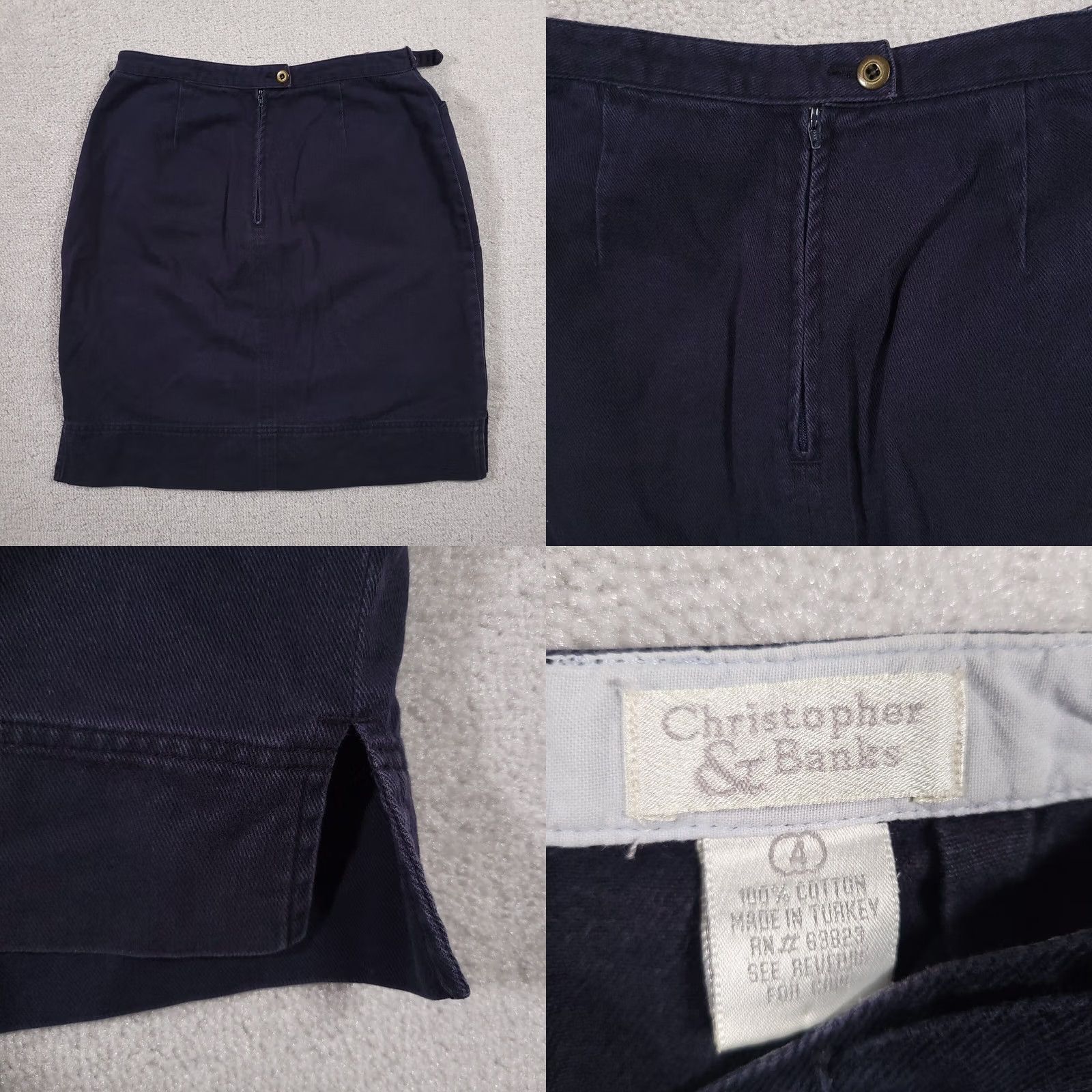 Vintage VINTAGE Christopher & Banks Denim Skirt Slim Pocket Knee Length Women 4 Skirt Women Department Jeans Casual Spring Summer Fall Fold: Buckle? Size 27" / US 4 / IT 40 - 8 Thumbnail
