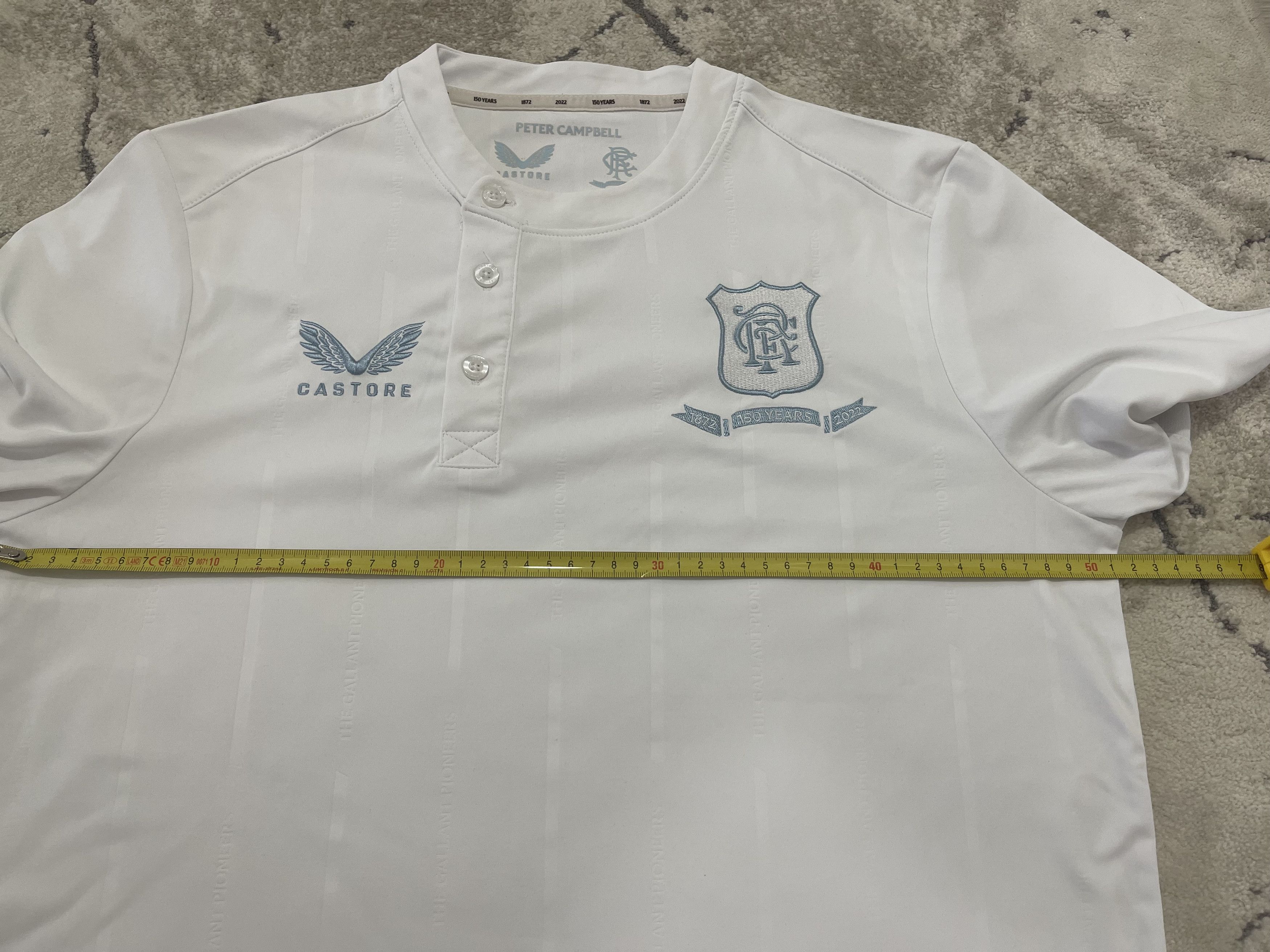 Castore Castore Rangers 150 Years Peter Campbell Shirt M White Size US M / EU 48-50 / 2 - 9 Thumbnail