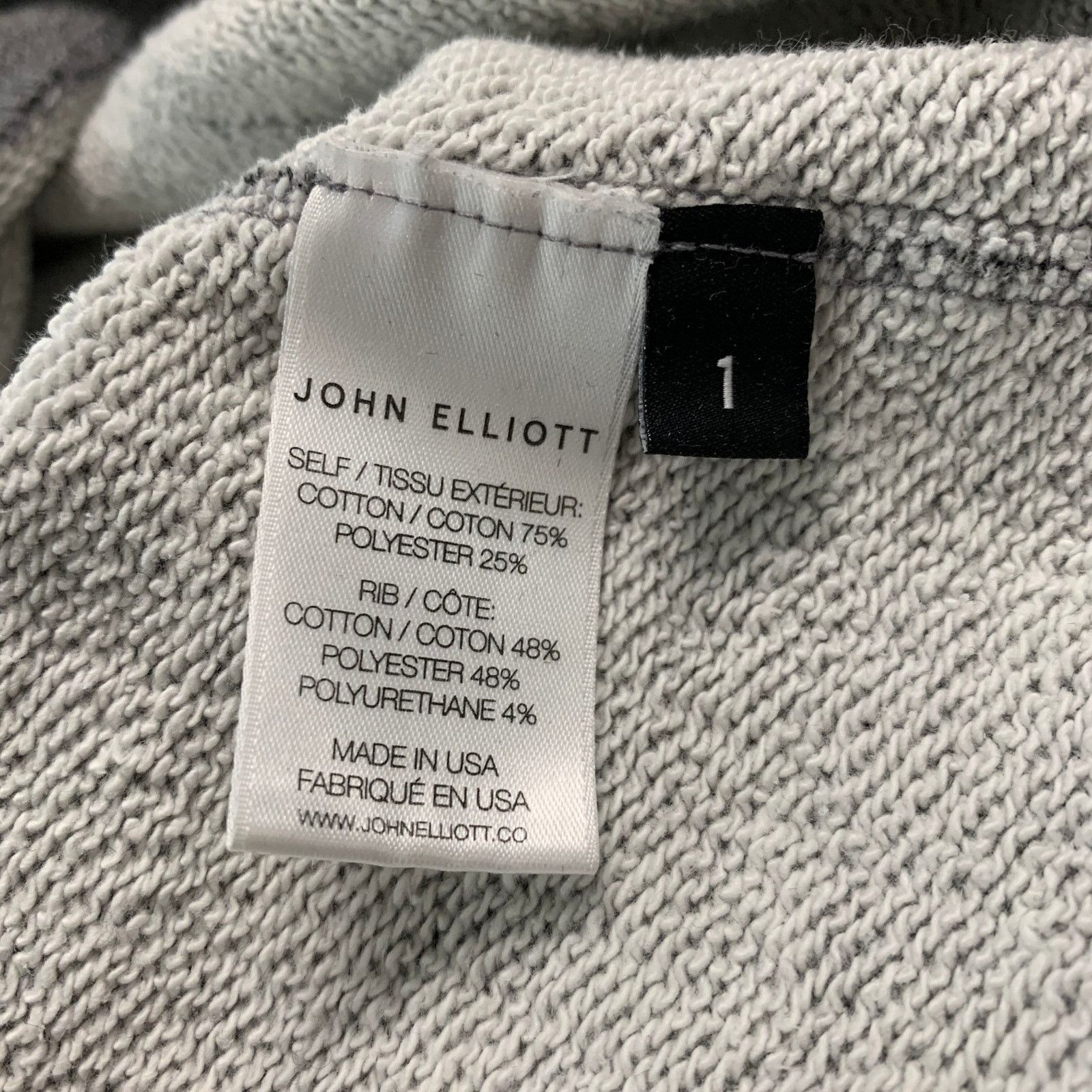 John Elliott JOHN ELLIOTT Grey Heather Cotton Polyester Hoodie Sweatshirt Size US S / EU 44-46 / 1 - 7 Thumbnail