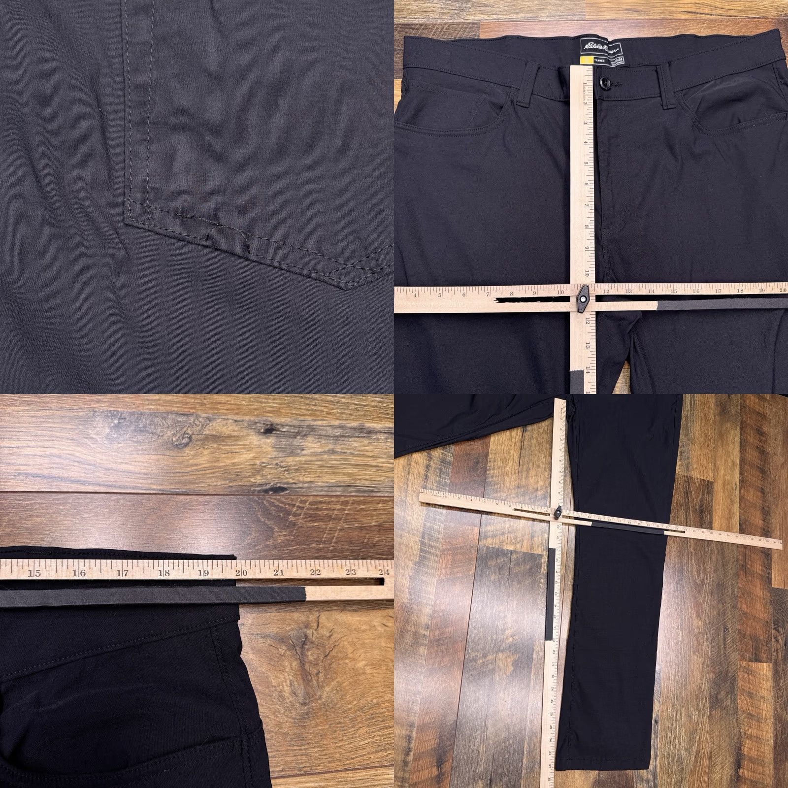 Eddie Bauer Eddie Bauer Travex Pants Mens 40x34 Black Mid Rise Stretch Outdoor Chino Regular Straight Hiking Nature Logo Pocket Casual Travel Size US 40 / EU 56 - 8 Thumbnail