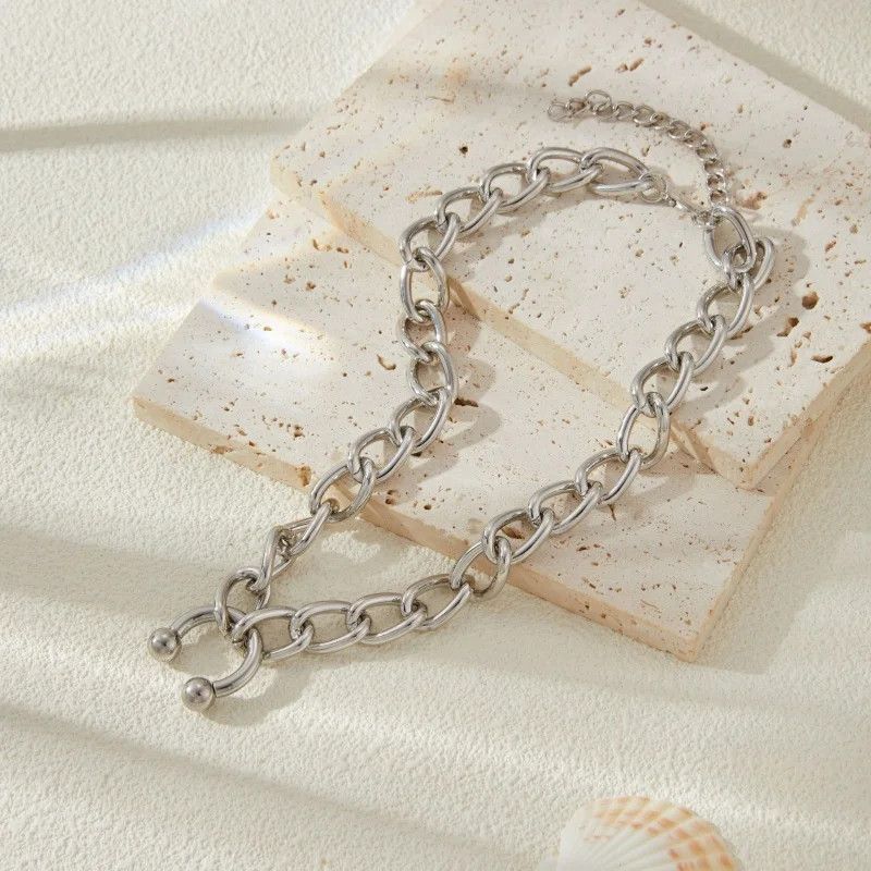 Jewelry Stainless Steel Thick Chain Choker Necklace Size ONE SIZE - 2 Thumbnail