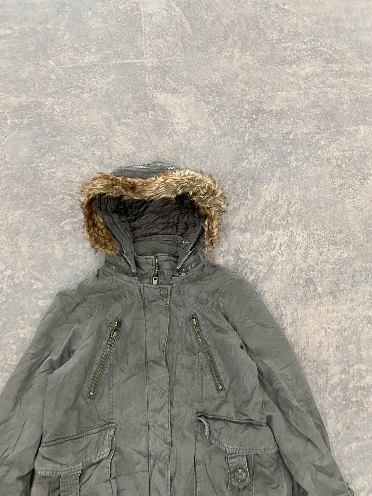 Hysteric Glamour VINTAGE CORNFLAKE MILITARY PARKA PUNK GRUNGE FUR HOODED LGB Size US M / EU 48-50 / 2 - 5 Thumbnail