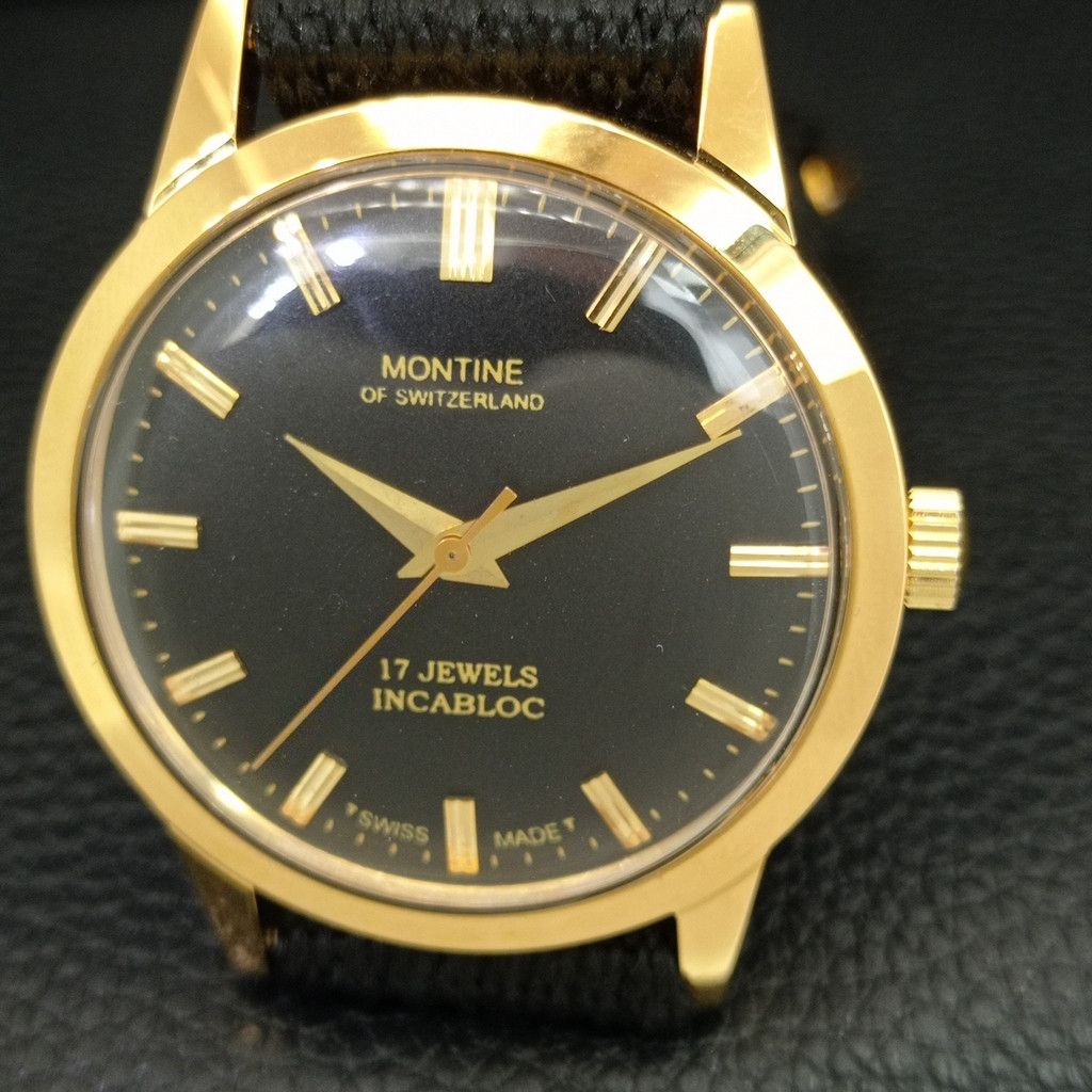 Other VINTAGE MONTINE HAND-WINDING SWISS MENS WATCH a444169 Size 38 - 3 Thumbnail