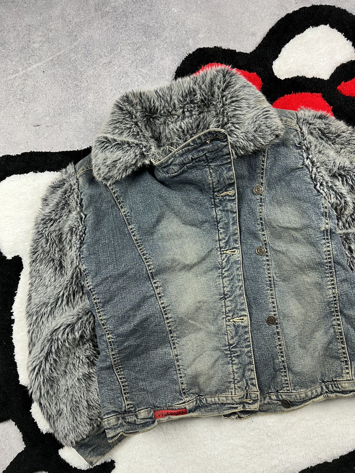 If Six Was Nine Vintage Y2K Faded Faur Fux Alt Fuzzy Rick Owens Style Jacket Size M / US 6-8 / IT 42-44 - 6 Thumbnail