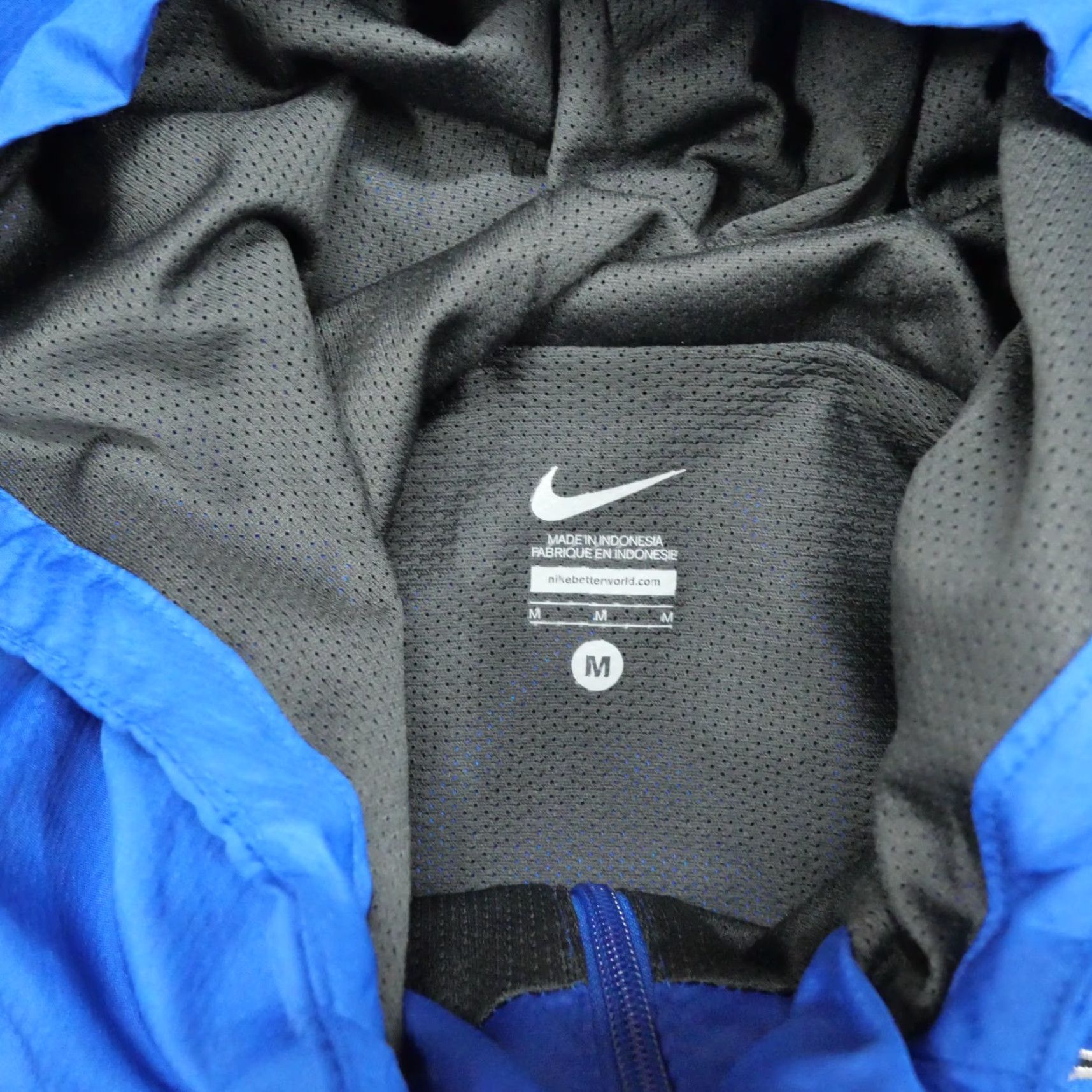 Nike Nike Jacket Adult Medium Blue Windbreaker Hooded Vented Zip Regular Men Size US M / EU 48-50 / 2 - 5 Thumbnail