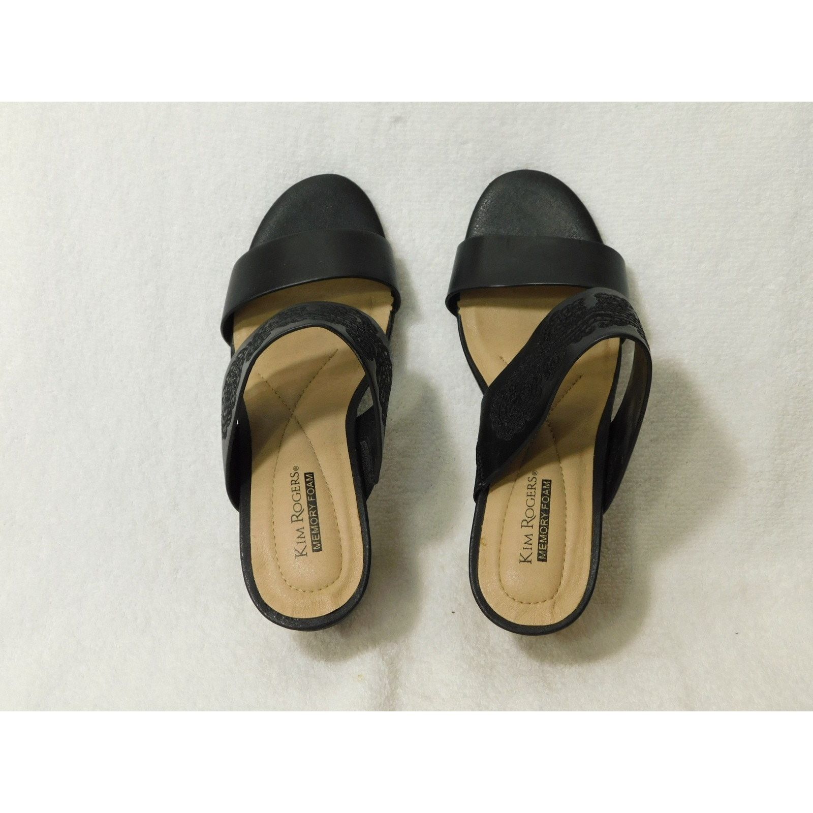 Other Kim Rogers Black Memory Foam Block Heel Sandle Shoes - 7.5 M Size US 7 / IT 37 - 4 Thumbnail