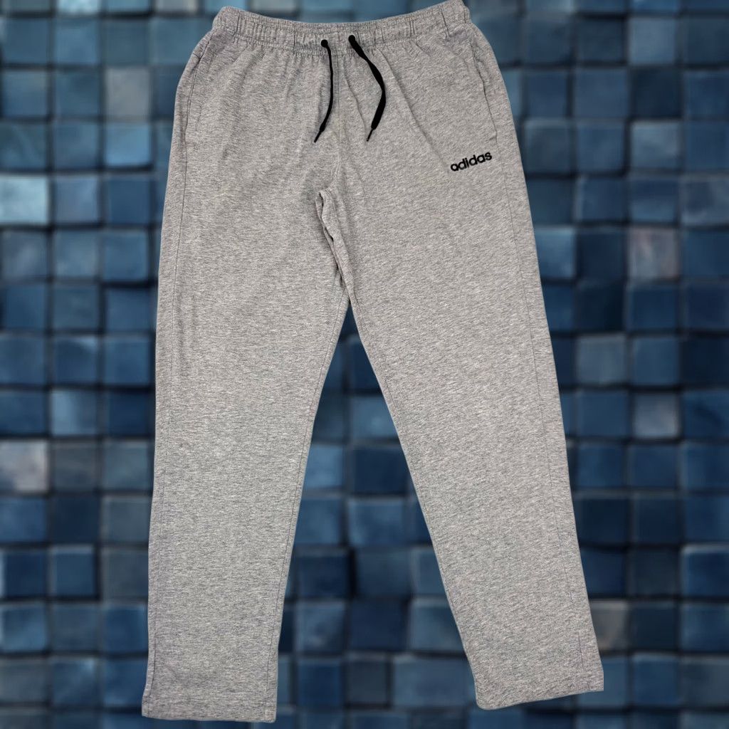 Adidas Adidas Sweat Pants Men L (30x29) Gray Athletic Tapered Lightweight Elastic Waist Size US 33 - 1 Thumbnail