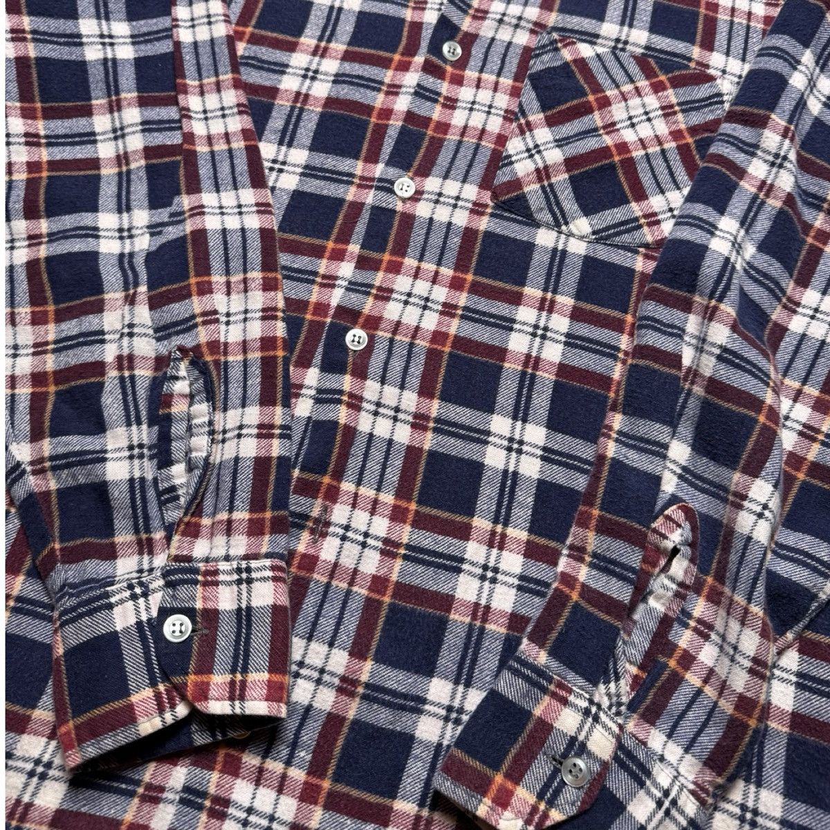 Sears Vintage Sears Button Flannel Shirt Plaid Missing Button Size US M / EU 48-50 / 2 - 6 Thumbnail