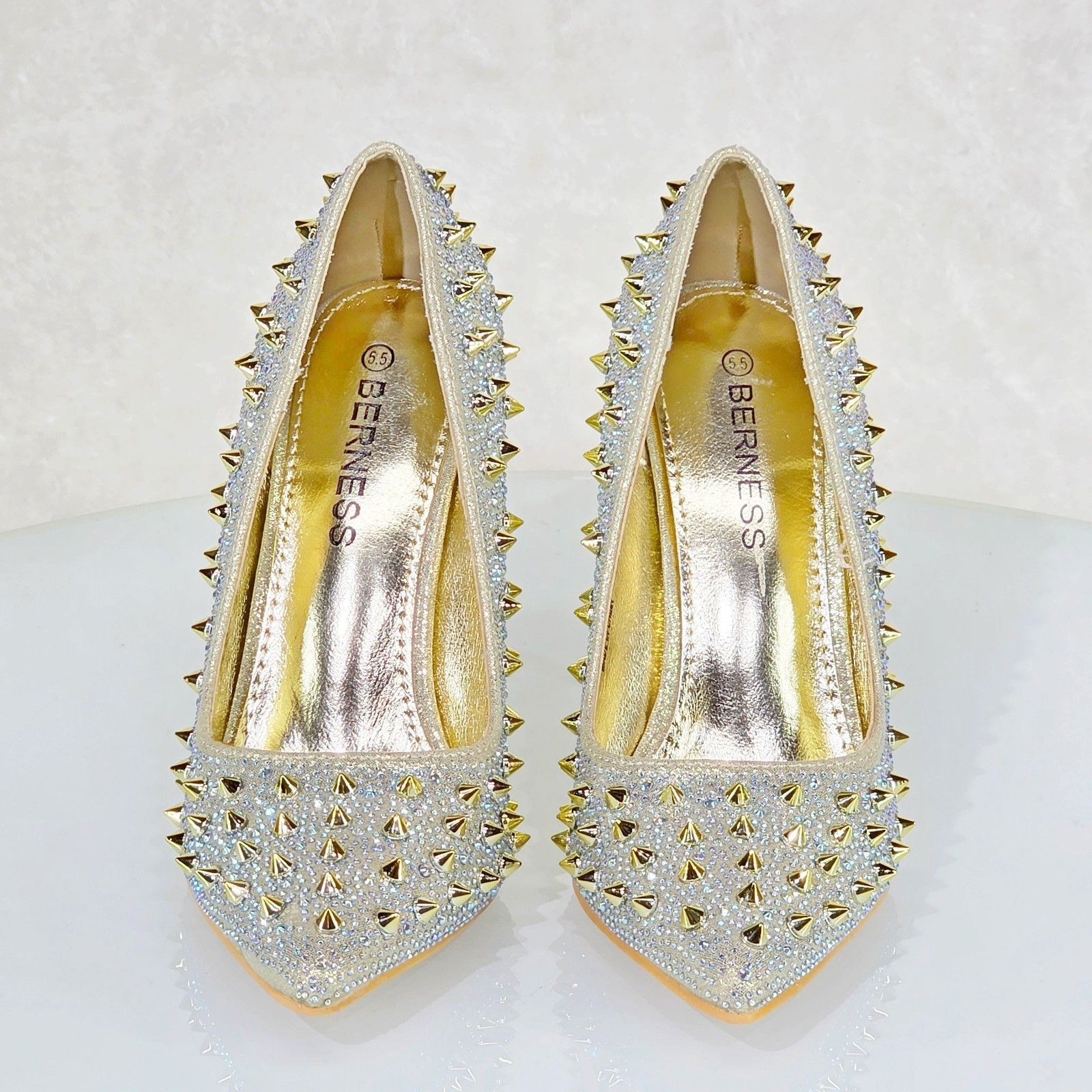 Other Wicked Sexy Spike Stud Iridescent Rhinestone High Heel Pump Size US 7 / IT 37 - 2 Thumbnail