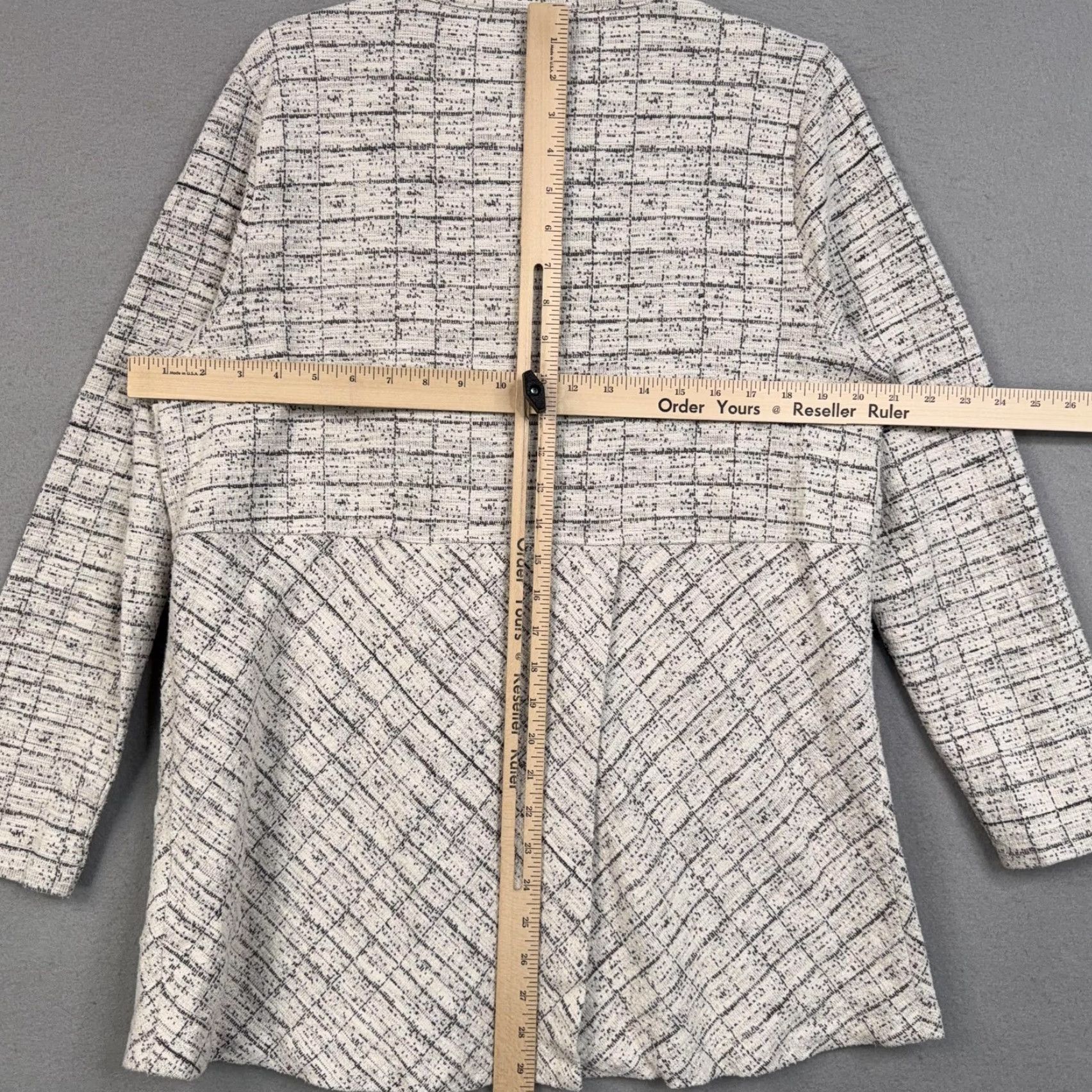 Soft Surroundings Soft Surroundings Jacket Womens XL White Check Knit Full Zip Pockets Casual Size XL / US 12-14 / IT 48-50 - 7 Thumbnail