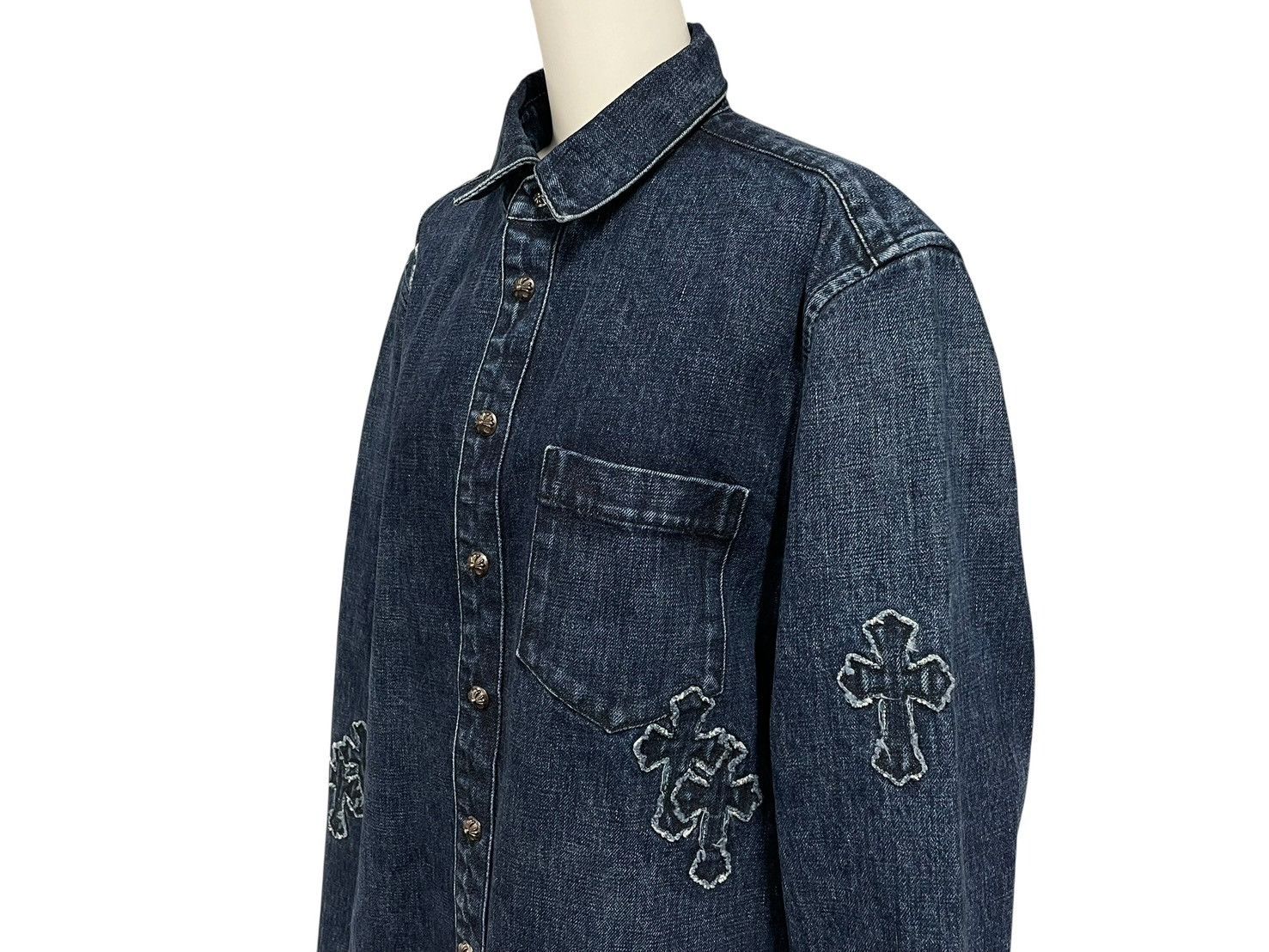Chrome Hearts Chrome Hearts Cross Patch Denim Jacket Size US XL / EU 56 / 4 - 4 Thumbnail