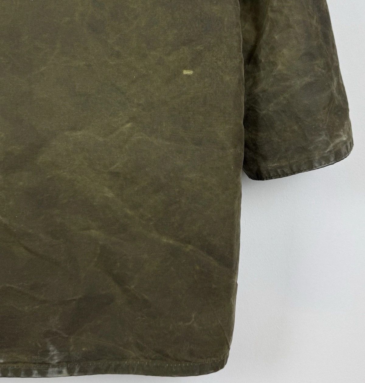 Barbour Barbour A200 Border Jacket Waxed Cotton Coat Green Full Zip Size US XL / EU 56 / 4 - 21 Thumbnail