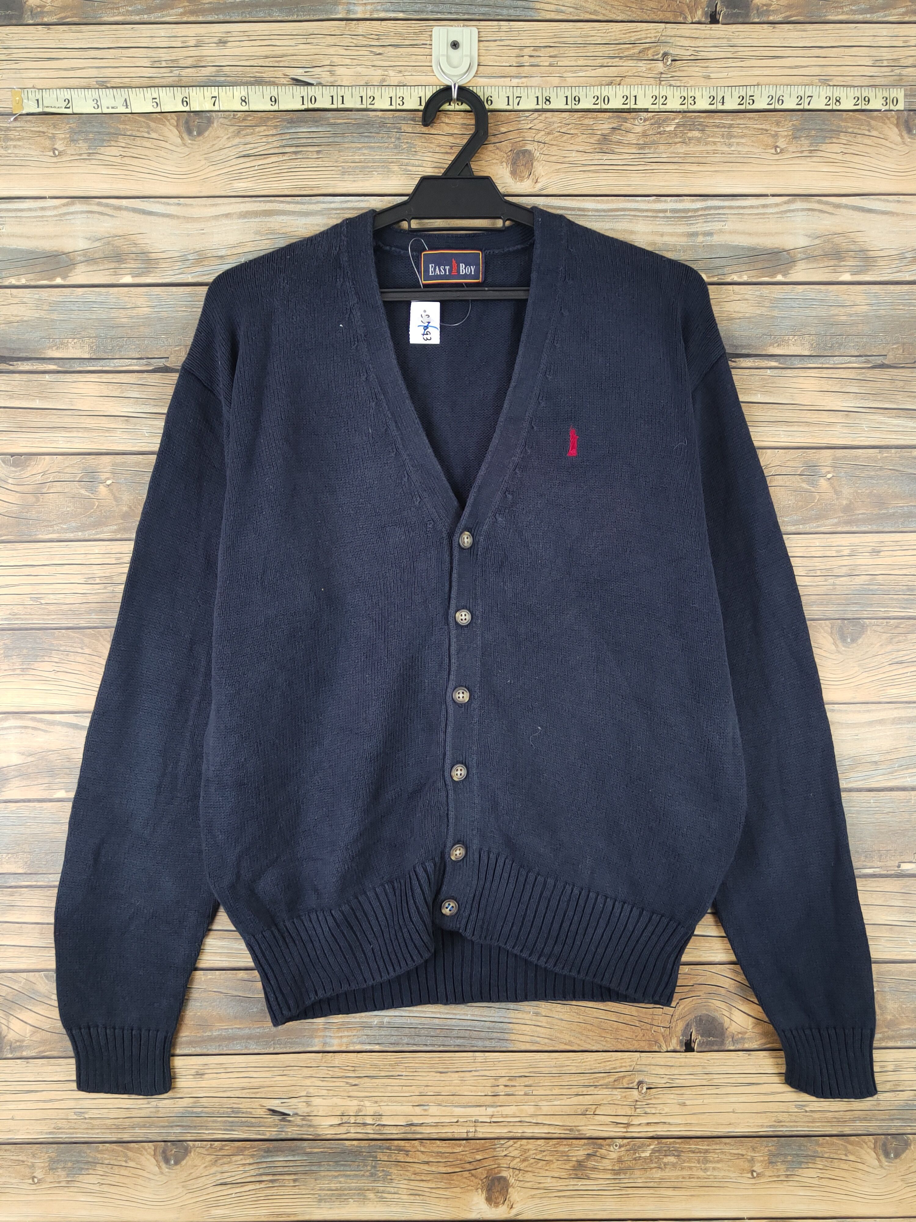 Homespun Knitwear × Japanese Brand East Boy Navy Knitwear Cardigan #W2020 Size US M / EU 48-50 / 2 - 1 Thumbnail