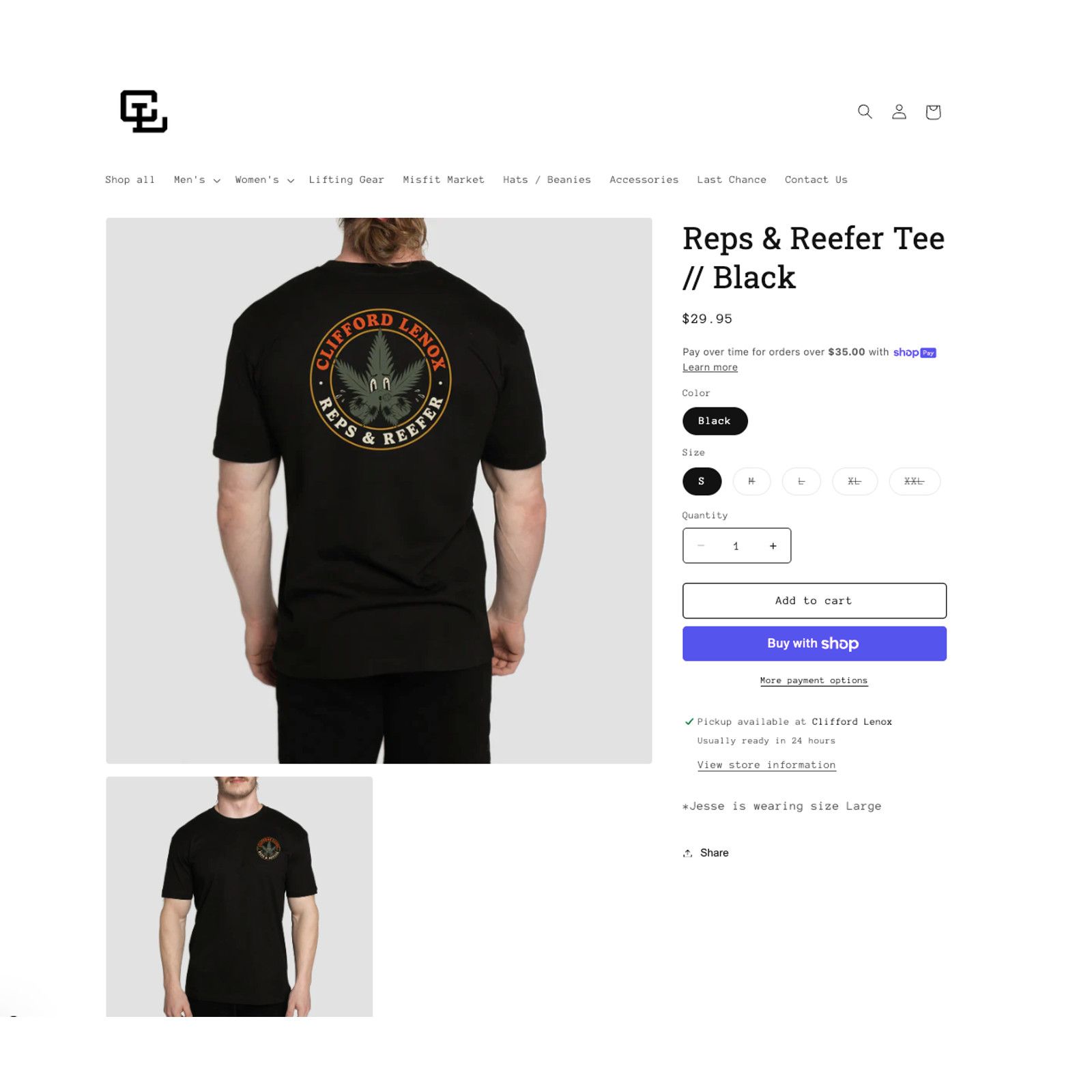 & Other Stories Clifford Lenox reps & reefer black tee men's medium Size US M / EU 48-50 / 2 - 5 Thumbnail
