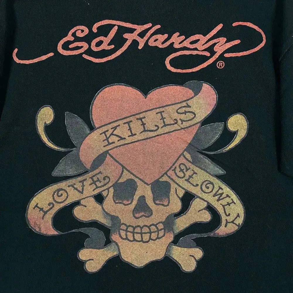 Ed Hardy ED HARDY LOVE KILLS SLOWLY SKULL TATTOO TEE Size L / US 10 / IT 46 - 2 Thumbnail