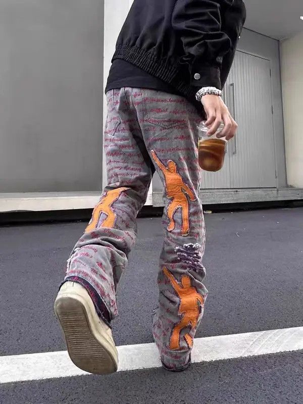 Japanese Brand VIBE Street style patch heavily embroidered ripped jeans Size US 30 / EU 46 - 7 Thumbnail