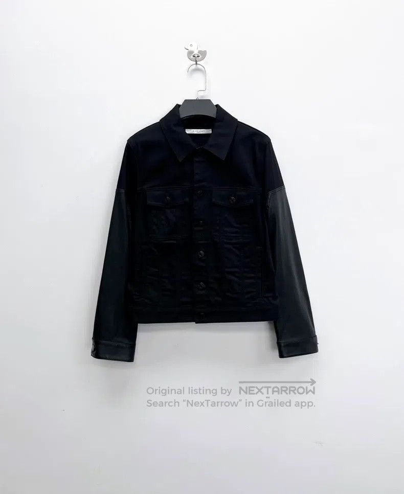 Givenchy Givenchy Black Leather Sleeve Patchwork Button Logo Denim Size US M / EU 48-50 / 2 - 1 Thumbnail