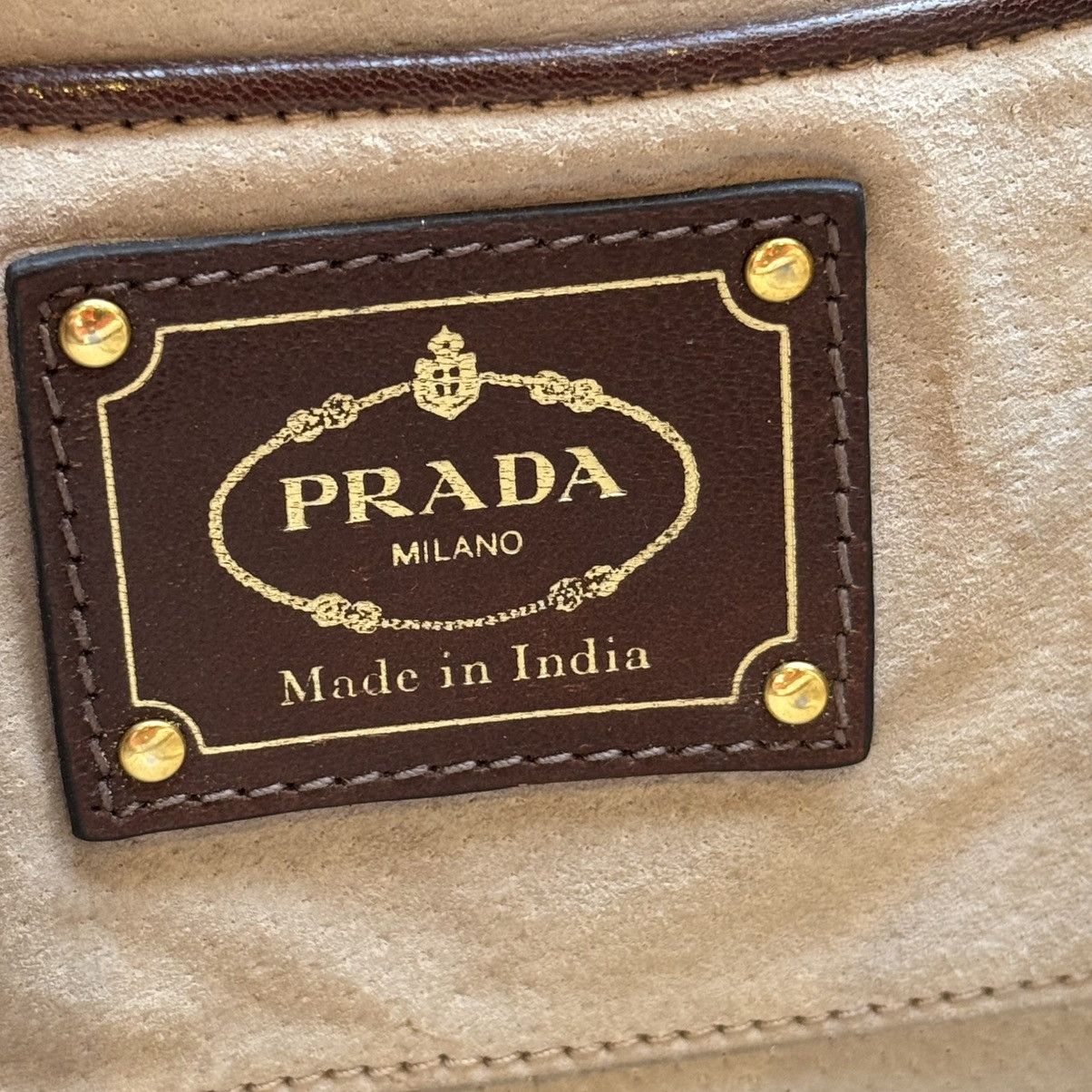 Prada Prada - Madras Leather Tote Bag Size ONE SIZE - 10 Thumbnail