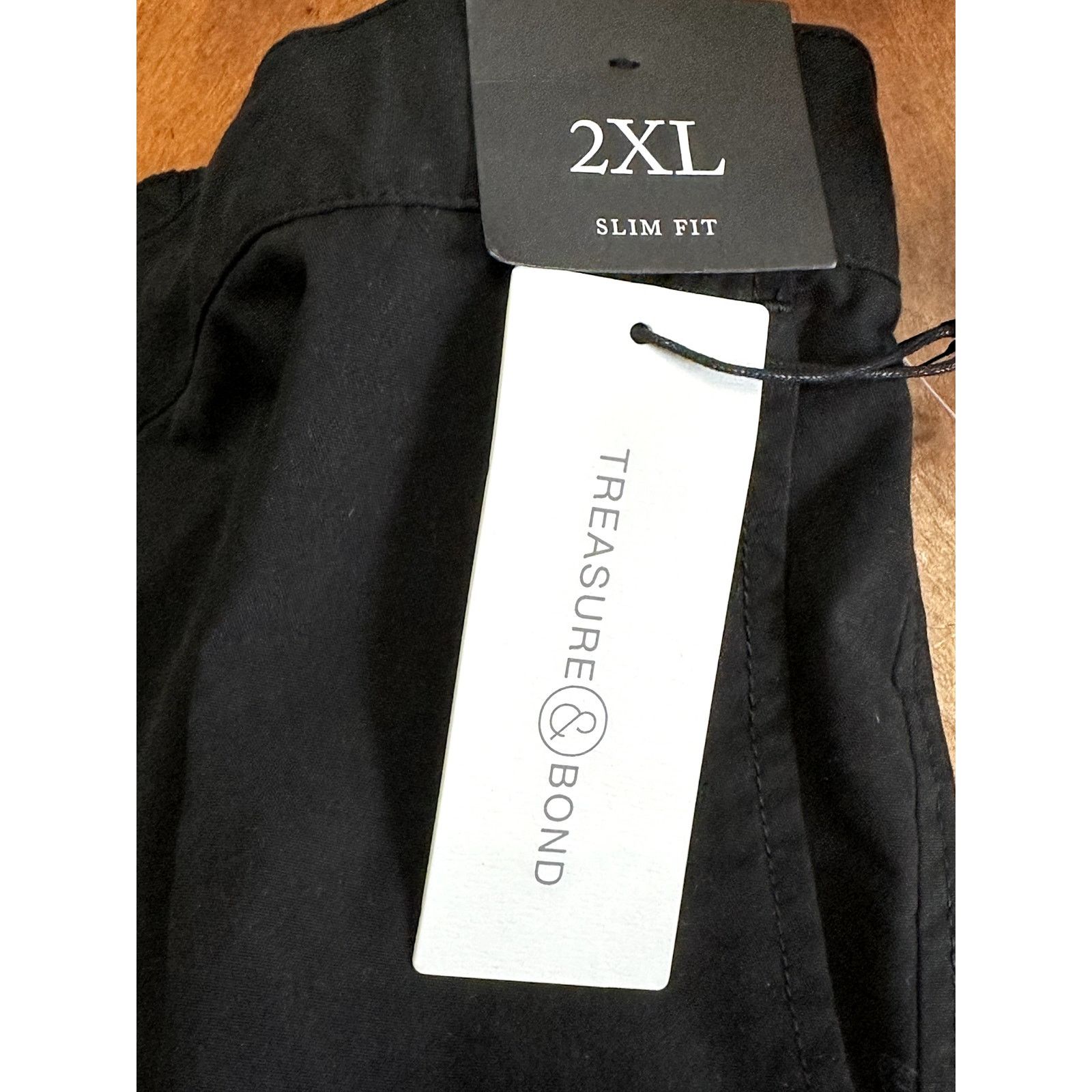 Treasure & Bond Treasure & Bond Chino Shorts Flat Front Slim Fit Black 2XL Size US 42 / EU 58 - 8 Thumbnail