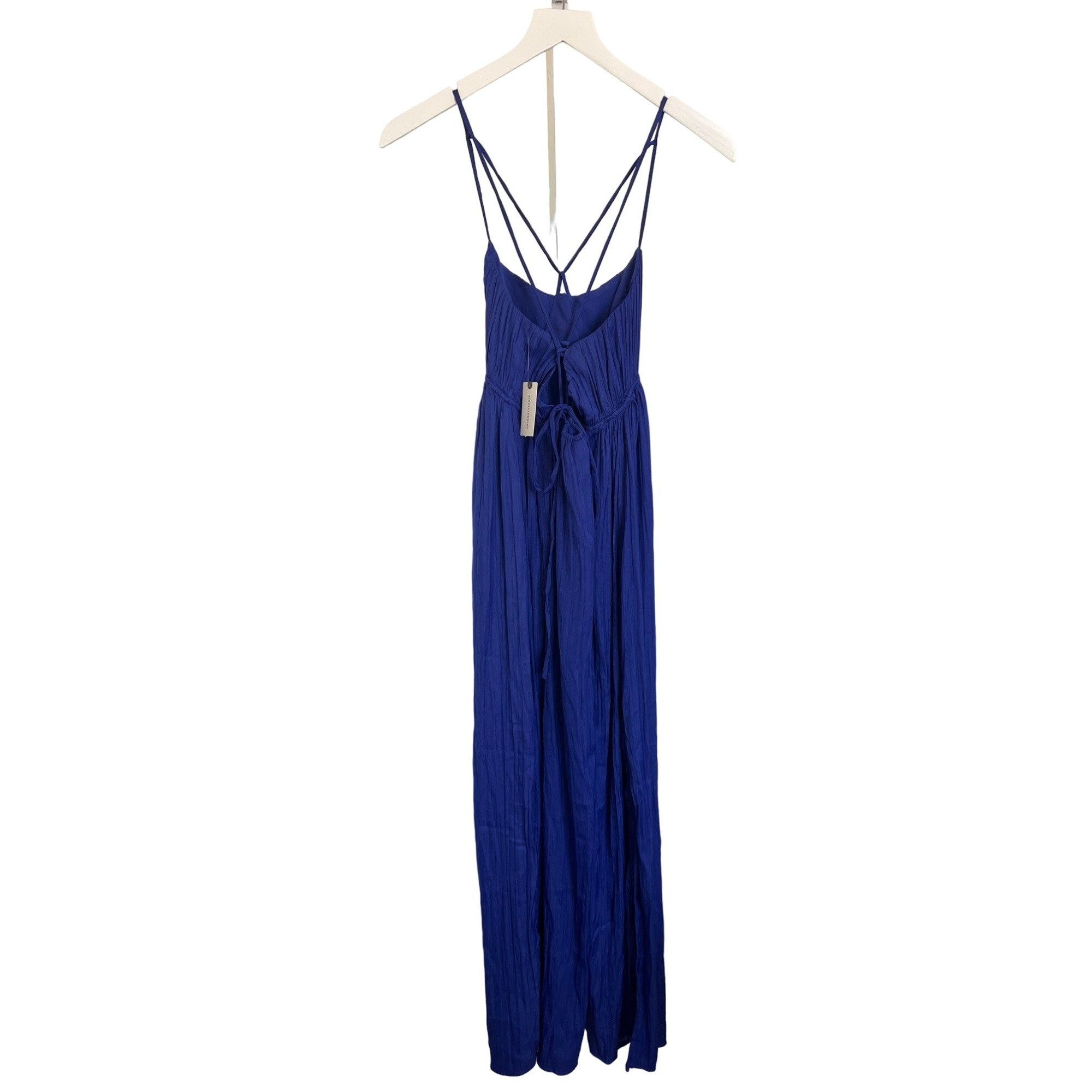 Anthropologie Anthropologie Blue Strappy Halter Slit Maxi Dress Size XXS / US 00 / IT 34 - 8 Thumbnail