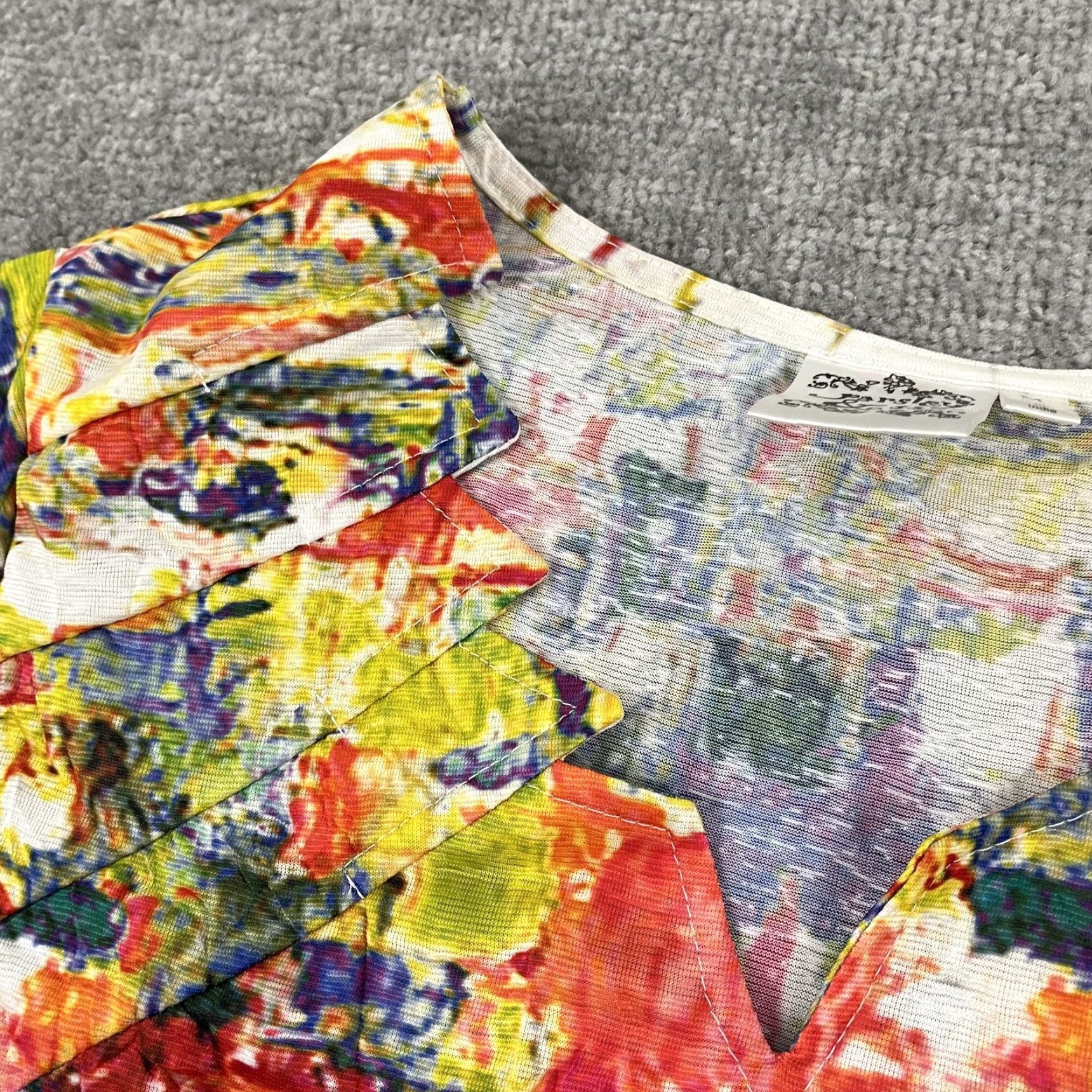 Vintage Parsley & Sage Blouse Womens Medium Abstract Artsy Asymmetric Paint Zig Zag Size M / US 6-8 / IT 42-44 - 4 Thumbnail