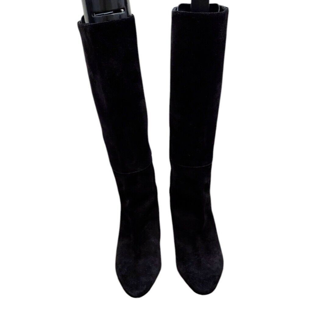 Longchamp Longchamp Roseau Heeled boots Black suede Bamboo logo Size US 7.5 / IT 37.5 - 3 Thumbnail