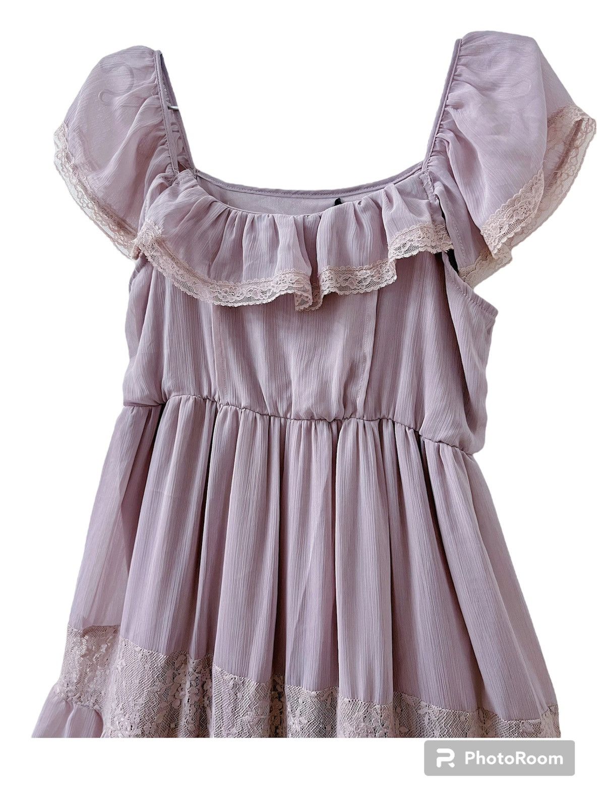 Japanese Brand Chouchou ruffle lace off shoulder doll dress 🧜🏻‍♀️ Size L / US 10 / IT 46 - 3 Thumbnail