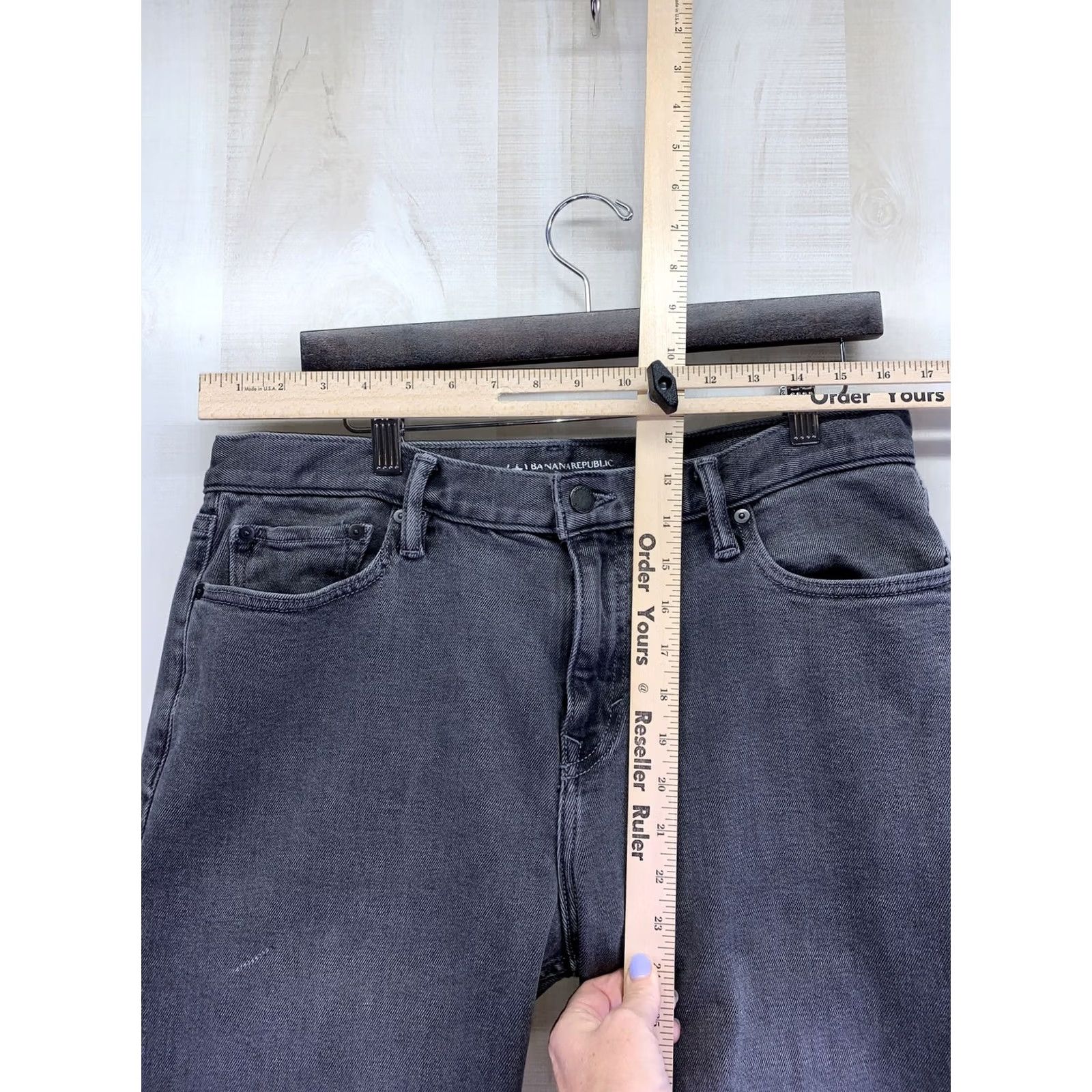 Vintage VINTAGE Grays Banna Republic Mens Legacy Weathered Gray Denim Slim Fit Jeans Sz 35x32 Mens Jeans Slim Fit Gray Denim Cotton - 6032 (As Is) Size US 35 - 2 Thumbnail