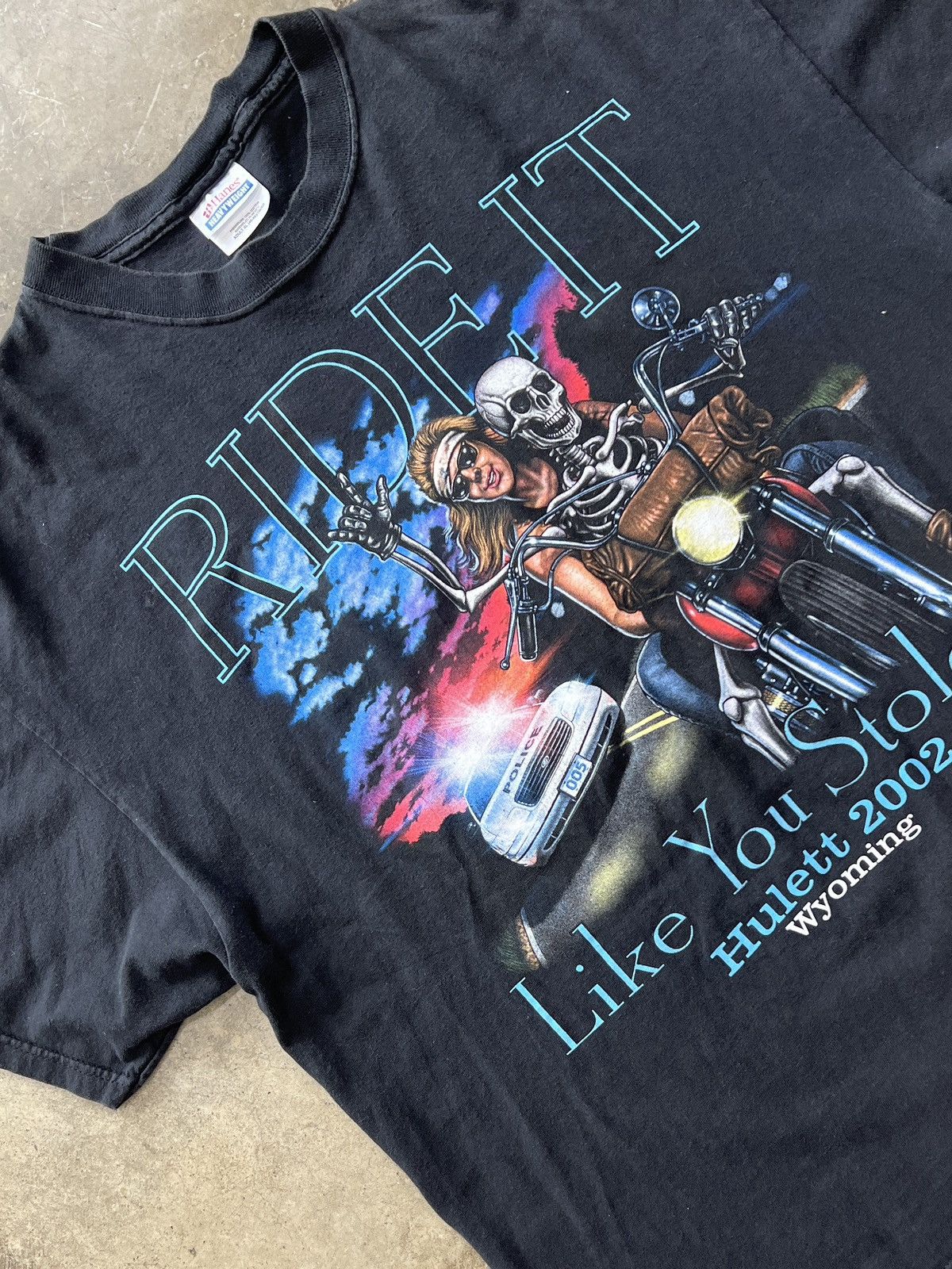 Vintage Vintage Ride It Like You Stole It Motorcycle Skeleton Tee XL Size US XL / EU 56 / 4 - 1 Thumbnail