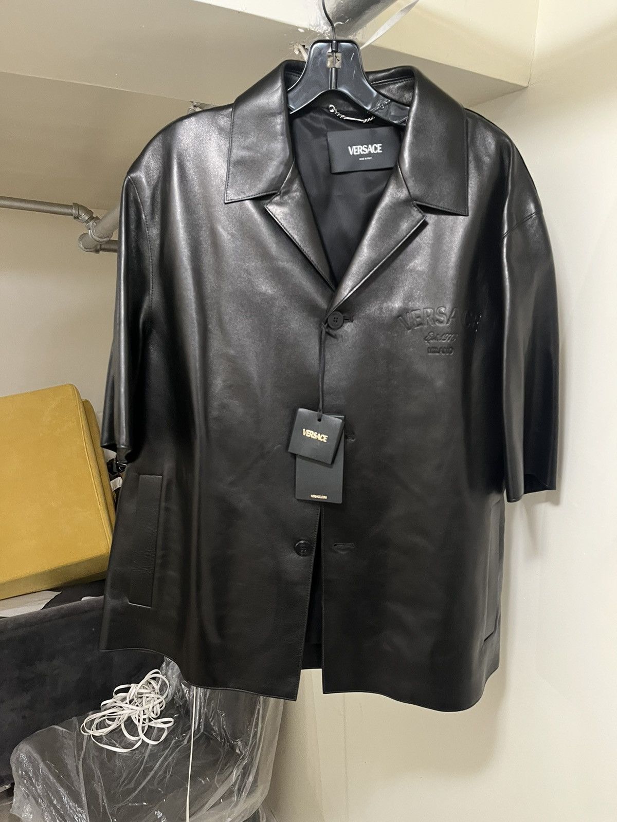 Versace Versace Leather Shirt Sz 54 Size US L / EU 52-54 / 3 - 2 Thumbnail