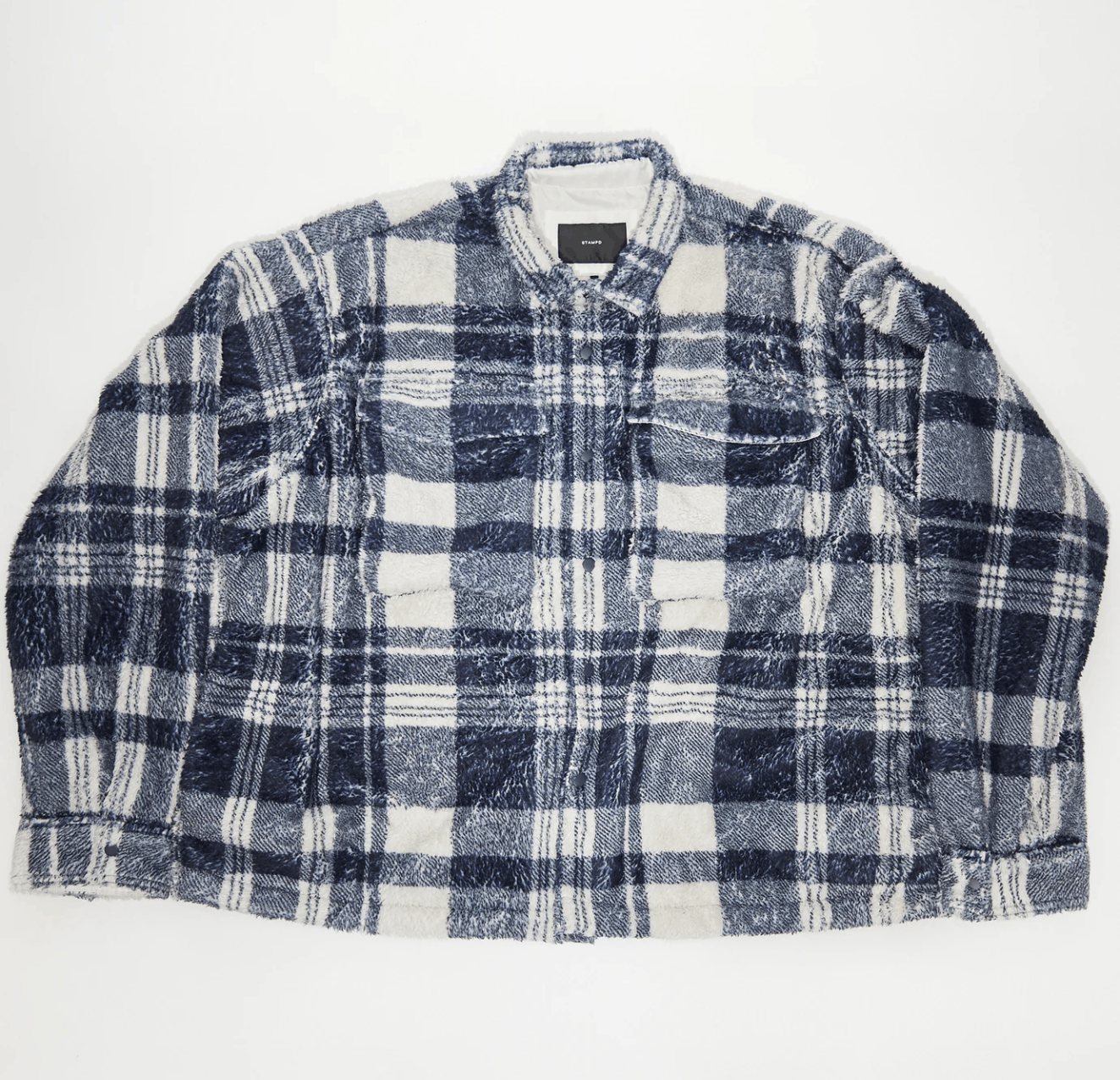 STAMPD PLAID SHERPA BUTTON UP