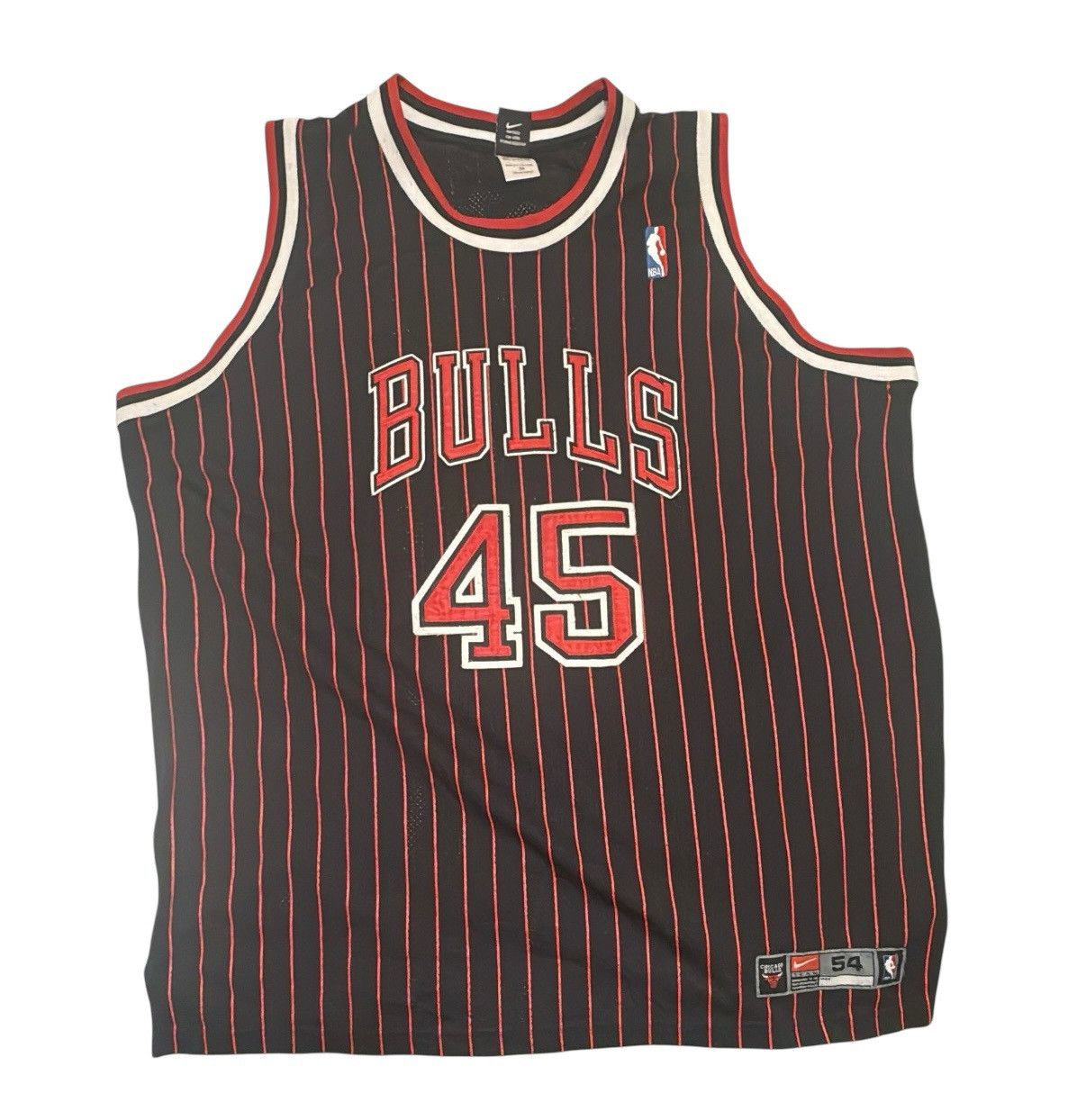 Nike Vintage Nike Chicago Bulls Jordan 45 Pinstripe Jersey XXL Size US XXL / EU 58 / 5 - 1 Thumbnail