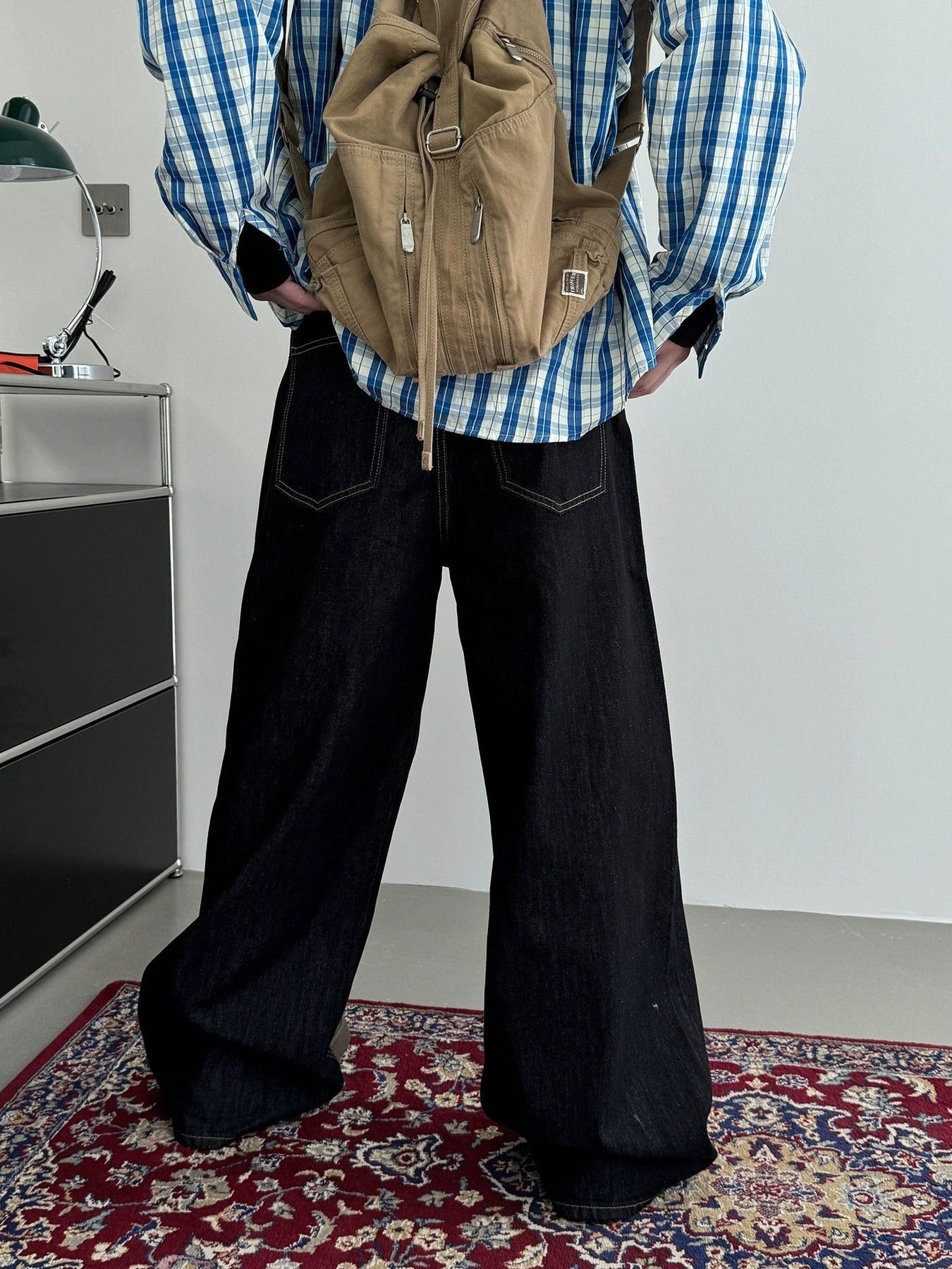 Jean × Vintage Stitched Baggy Fit Jeans Size US 30 / EU 46 - 3 Thumbnail