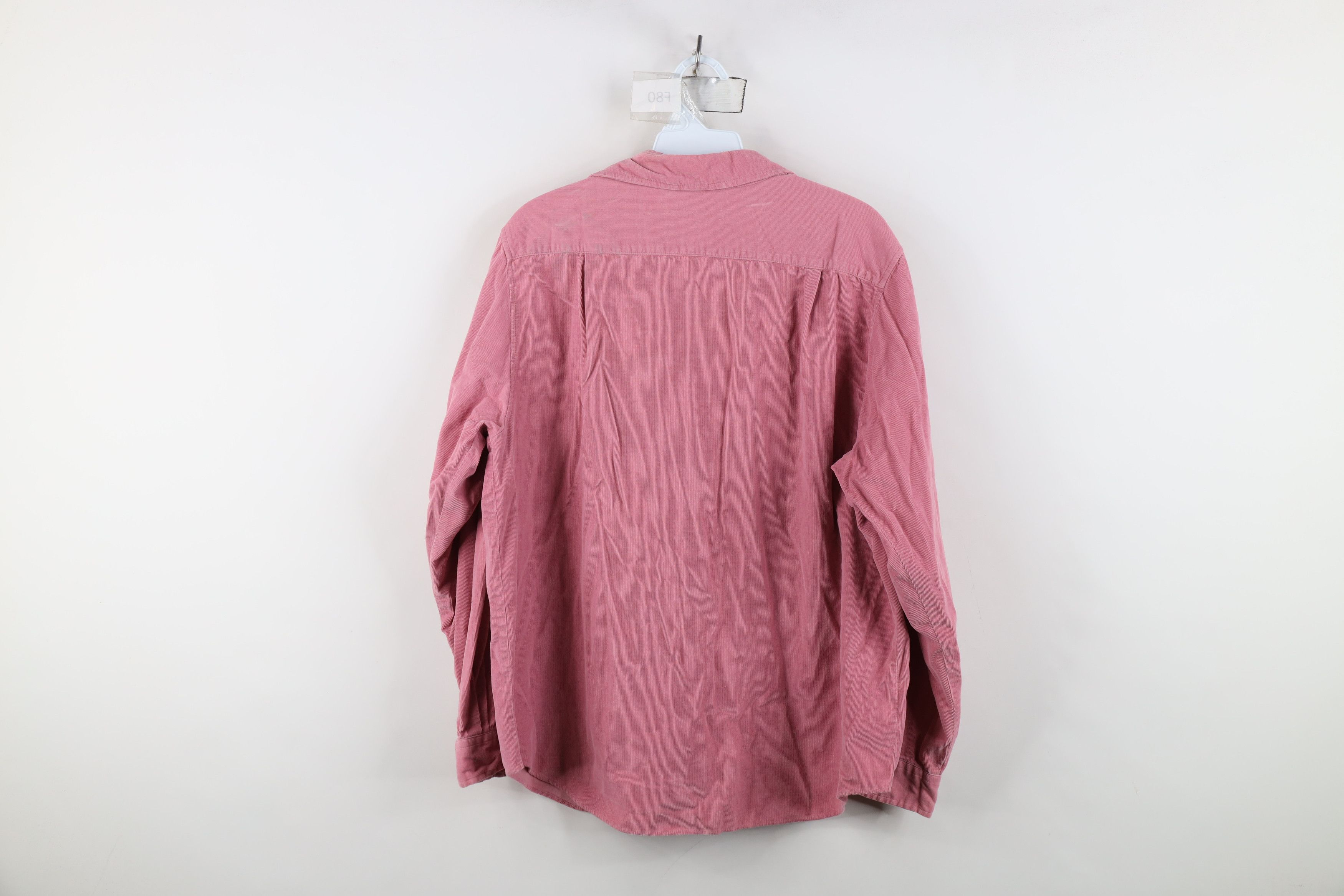 Vintage Vintage 90s Streetwear Corduroy Collared Button Shirt Pink Size XXL / US 16-18 / IT 52-54 - 12 Thumbnail