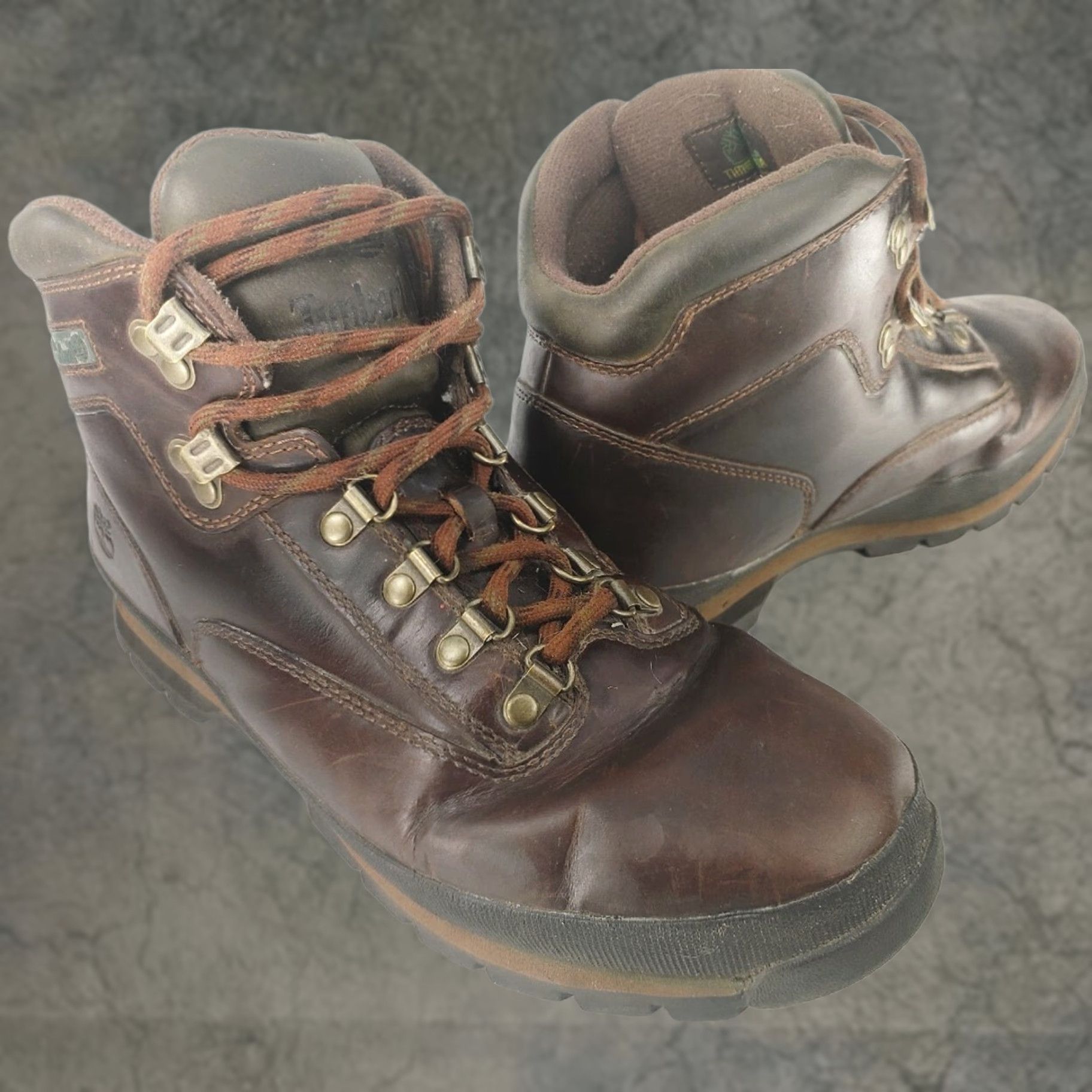 Timberland VINTAGE Timberland Eurohiker Ankle Boot Mens 10.5W Wide Brown Leather Hiking Trail Work Shoes Size US 10 / EU 43 - 1 Thumbnail