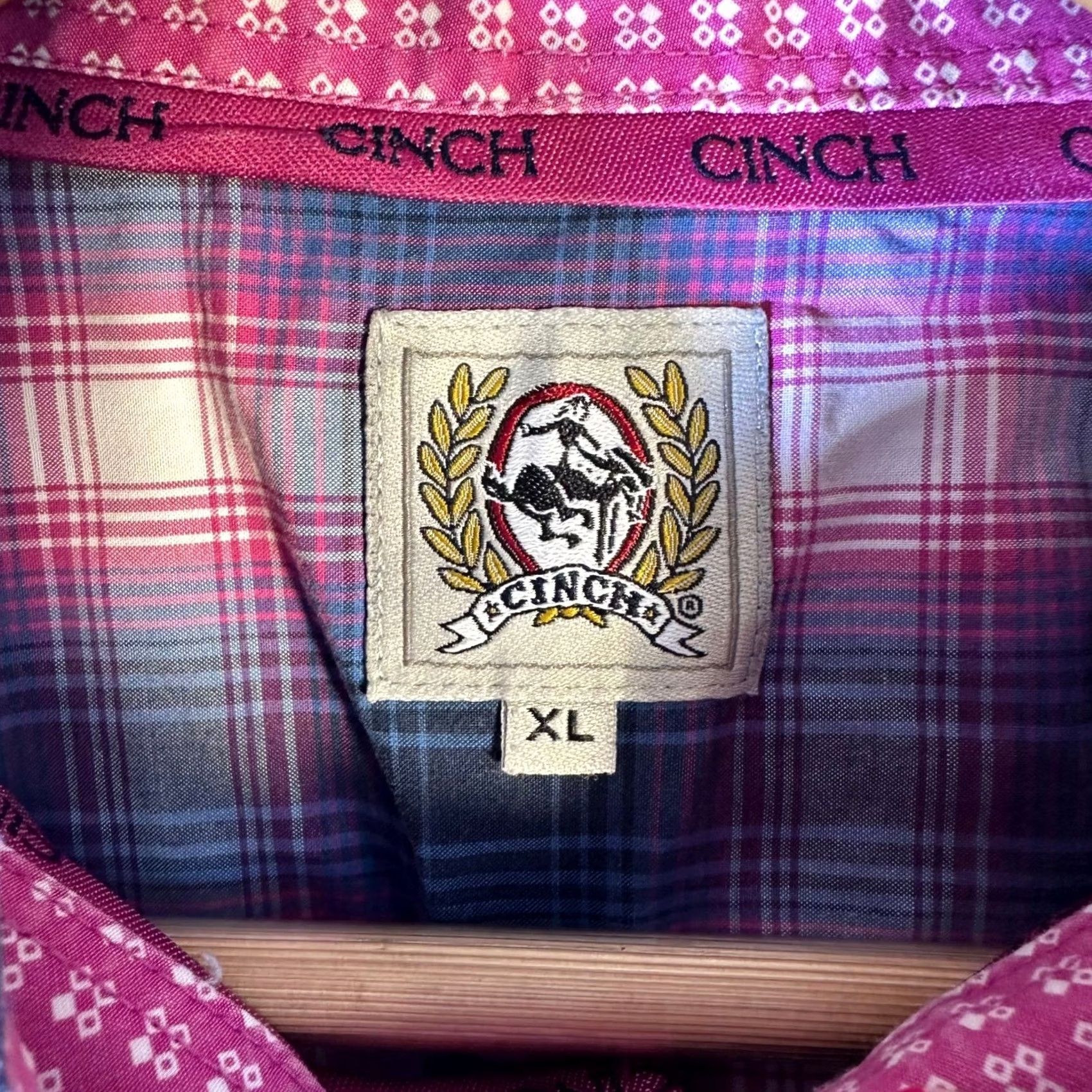 Pinko Cinch Western Womens XS Purple Pink Plaid Button Down Long Sleeve Cotton Size XL / US 12-14 / IT 48-50 - 4 Thumbnail