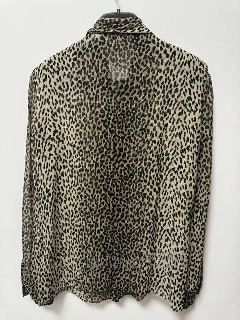 Saint Laurent Paris Saint Laurent Caramel Leopard Print Silk Shirt. Size US S / EU 44-46 / 1 - 2 Thumbnail