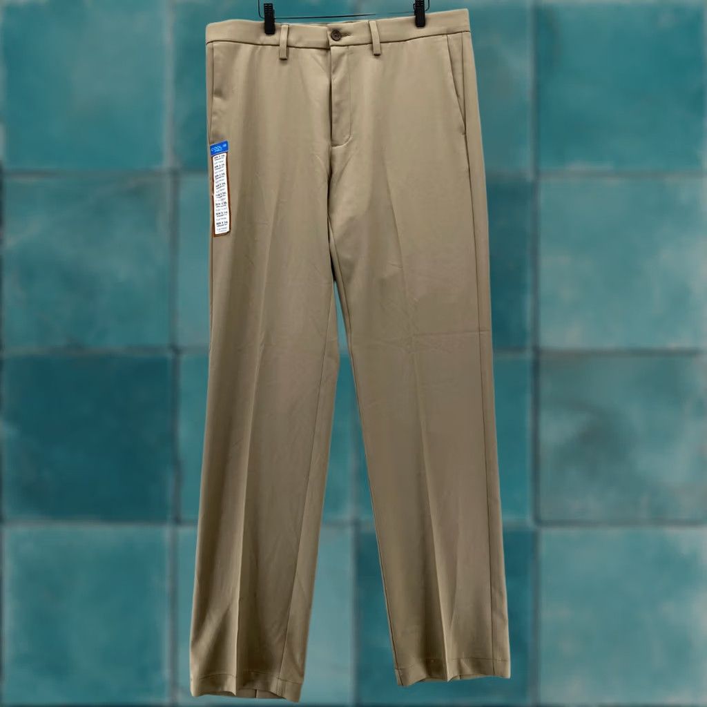 Haggar Haggar Cool 18 Pro Dress Pants Mens 36x34 Straight Fit Brown Stretch Waistband Size US 36 / EU 52 - 1 Thumbnail