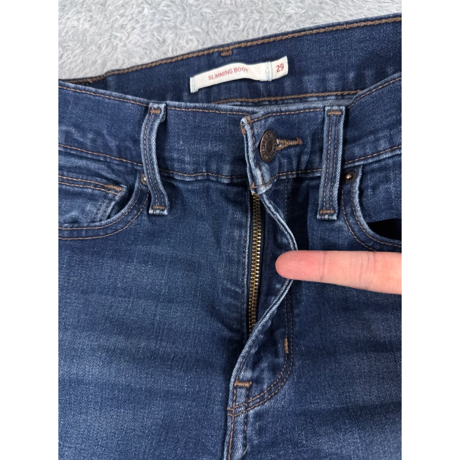 Levi's Levi's Jeans Adult 29 Blue Denim Slimming Flared Mid Rise Cotton 25x31 5-Pocket Size 29" - 5 Thumbnail