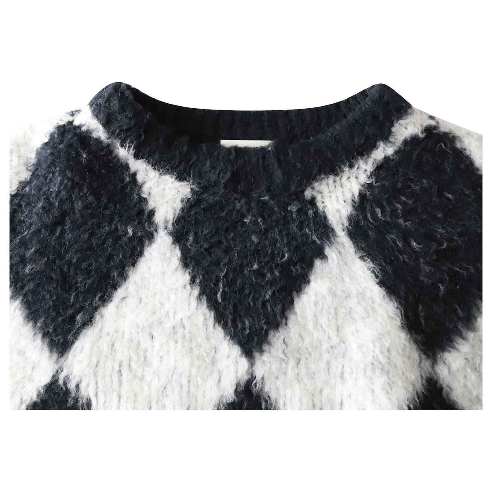 Celine o1y1024 Sweater in White & Black Size US S / EU 44-46 / 1 - 3 Thumbnail