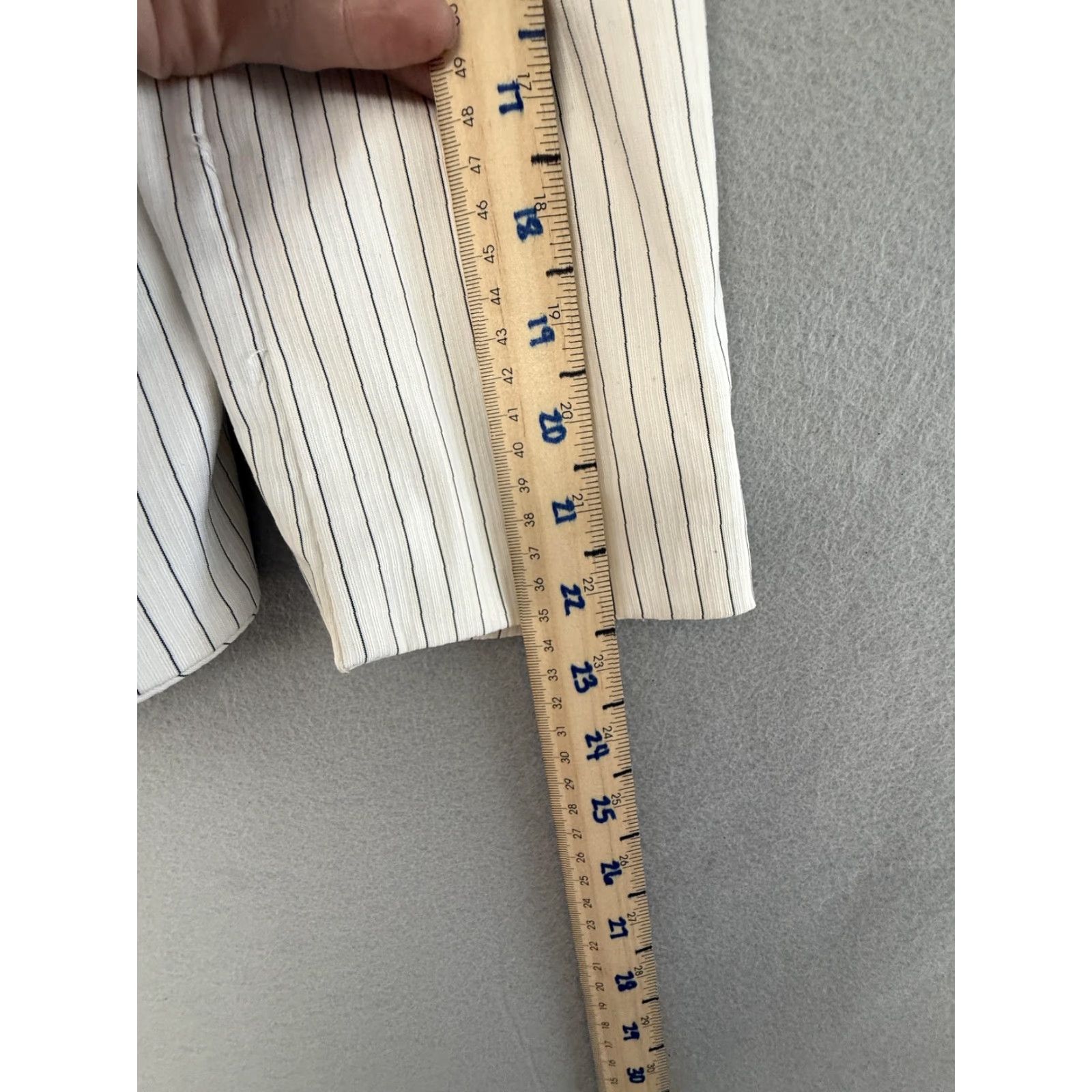 Vintage Lane Bryant Blazer Jacket Womens 18 White Pinstripe One-Button Stretch Plus - Business Workwear No N/A Size XXL / US 16-18 / IT 52-54 - 5 Thumbnail