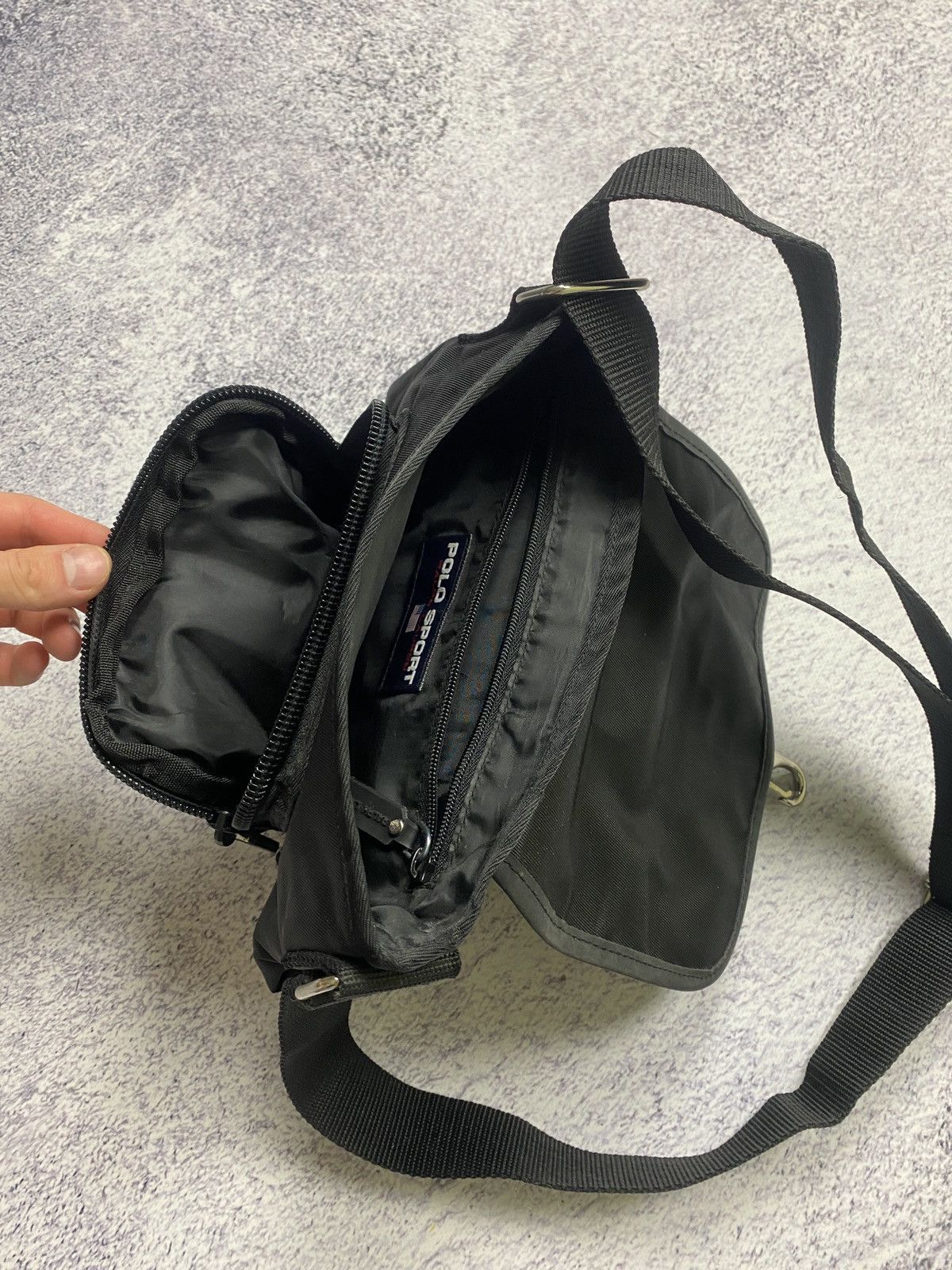 Polo Ralph Lauren × Vintage Vintage Polo Sport Ralph Lauren Shoulder Bag Black Logo 90s Size ONE SIZE - 5 Thumbnail
