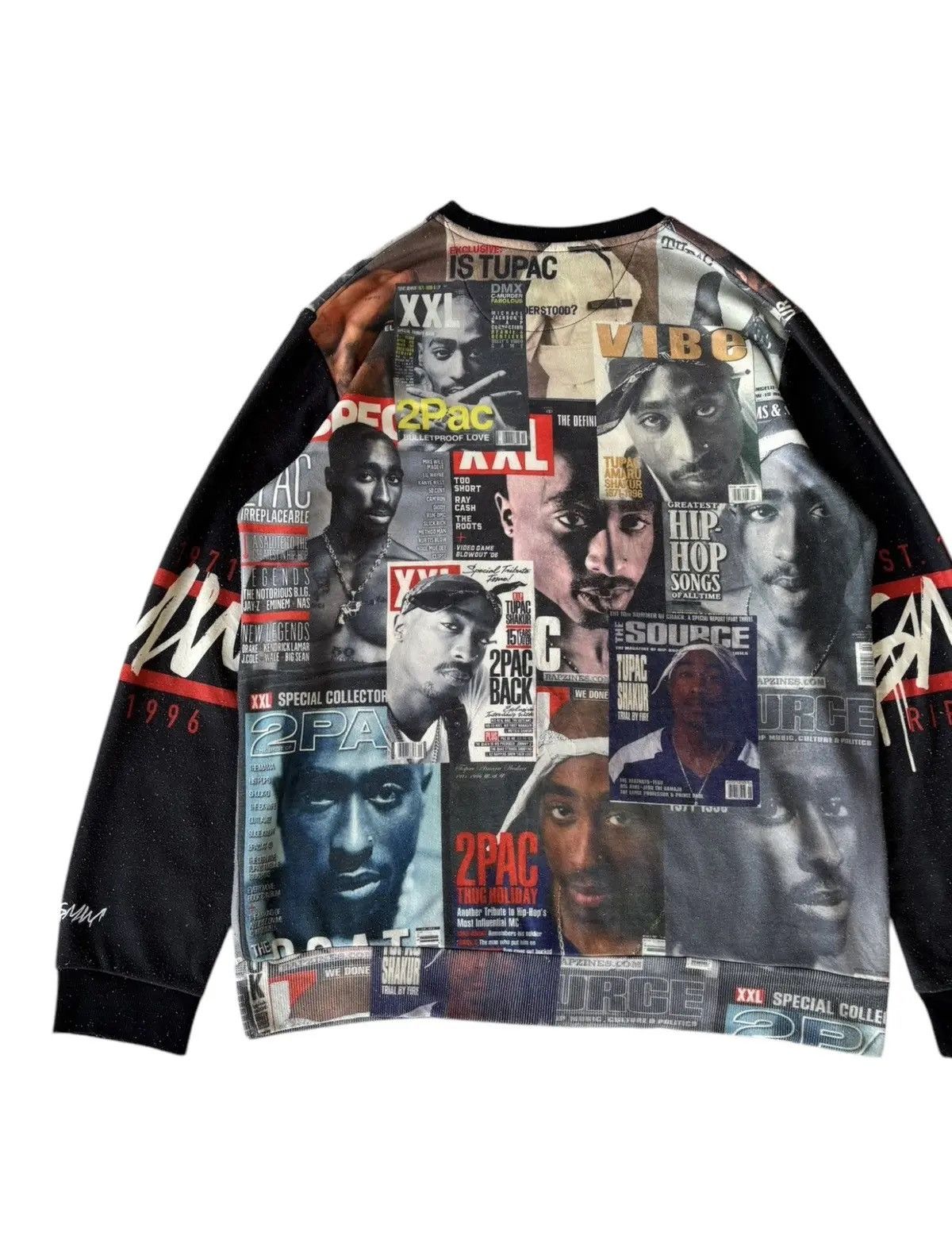 Rap Tees × Vintage RARE🔥TUPAC SHAKUR ALL OVER PRINT OVERSIZED SWEATSHIRT SMW Size US XL / EU 56 / 4 - 6 Thumbnail