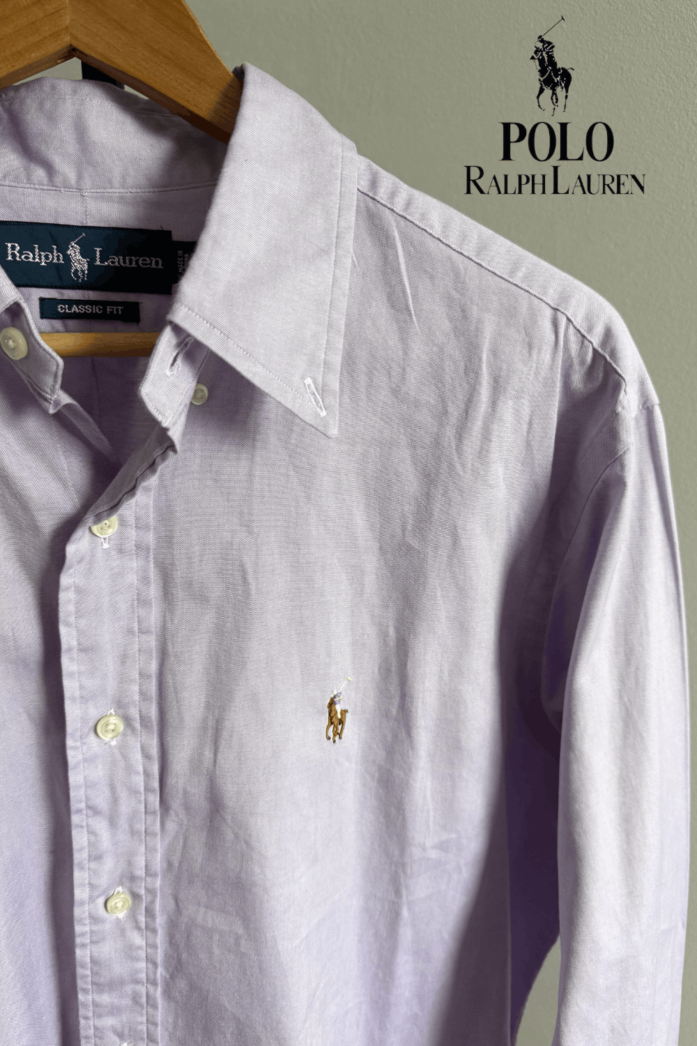 Polo Ralph Lauren Polo Ralph Lauren men's cotton shirt light purple Size US L / EU 52-54 / 3 - 1 Thumbnail