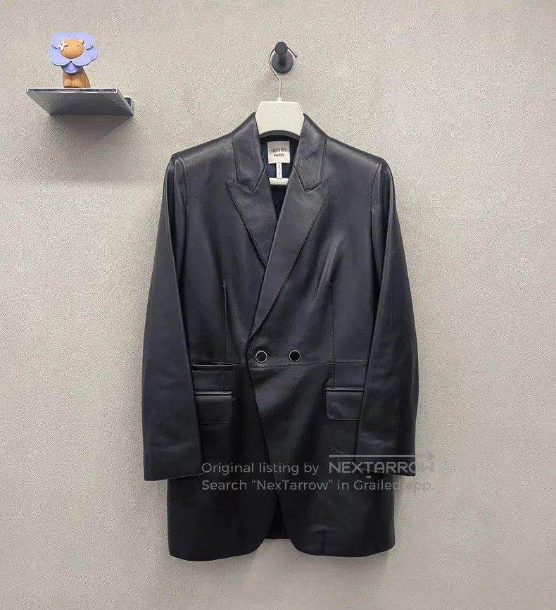 Hermes Hermes Solid color leather jacket suit Size XS / US 0-2 / IT 36-38 - 1 Thumbnail