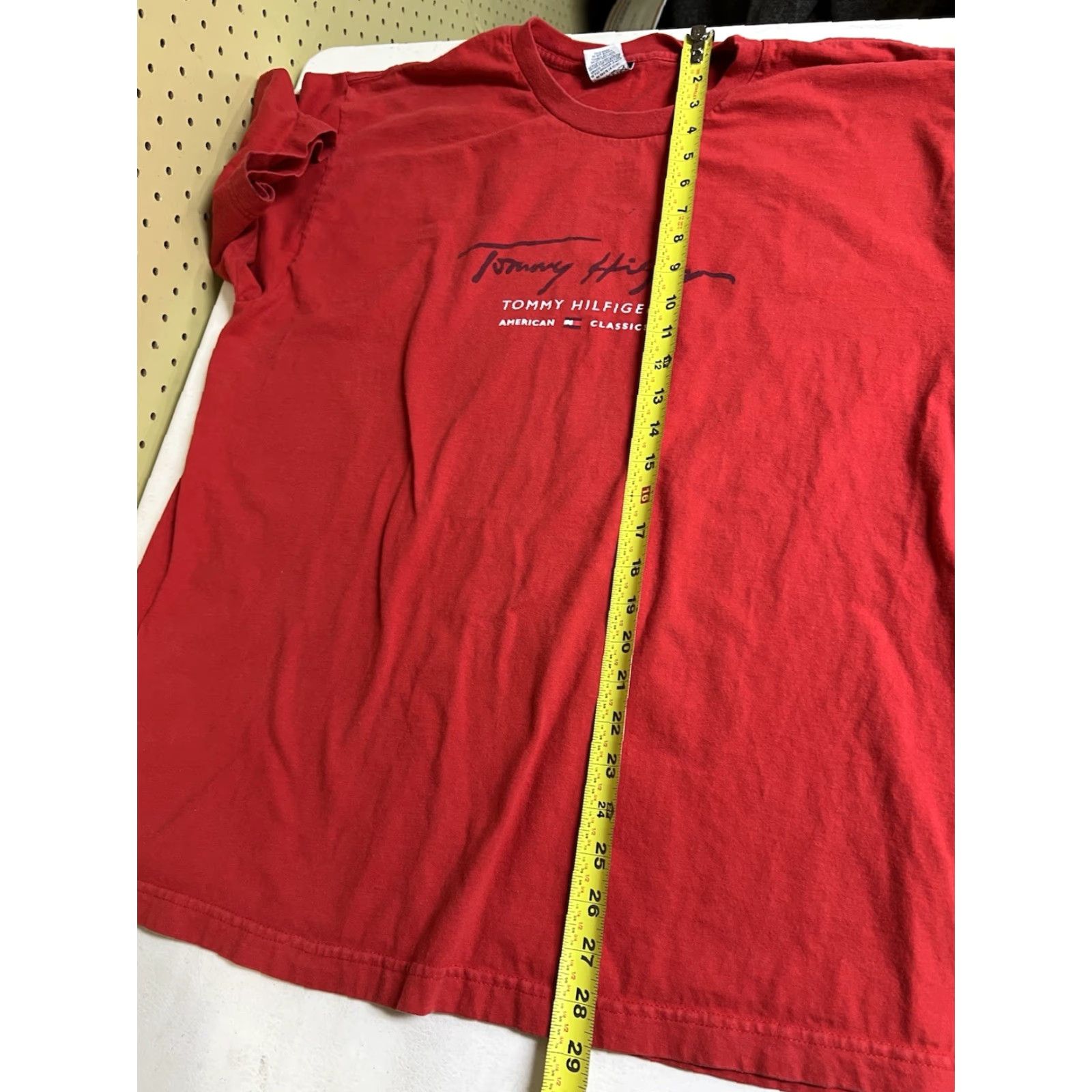 Tommy Hilfiger VINTAGE Tommy Jeans Hilfiger Red Label Shirt XL Red Script Spell Out Y2K Mark Mens T-Shirt 90s City Classic Hip Hop Cotton Crew Neck Short Sleeve Red Size US XL / EU 56 / 4 - 7 Thumbnail