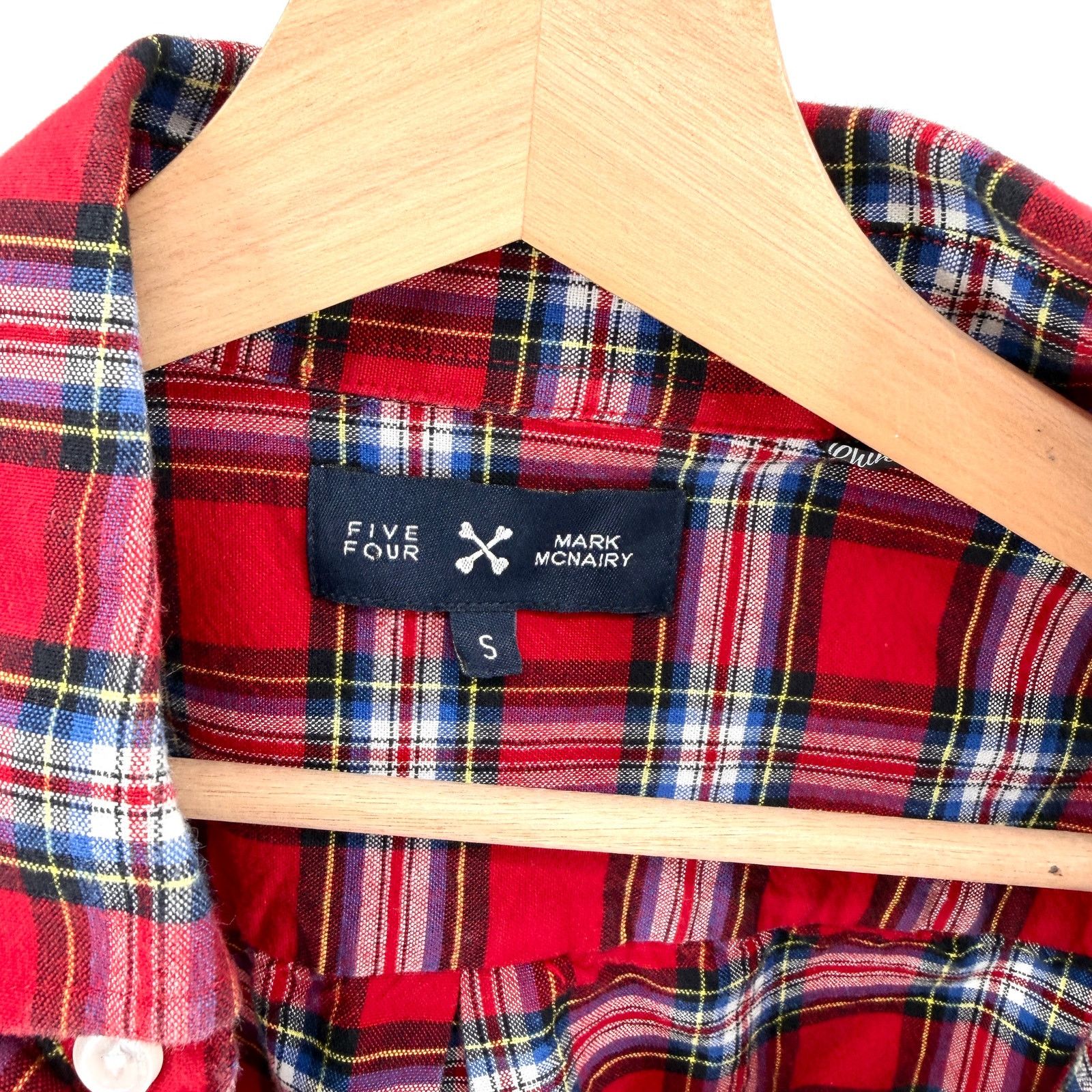 Mark McNairy Red Plaid 100% Cotton Heavyweight Button Down Shirt Size US S / EU 44-46 / 1 - 7 Thumbnail