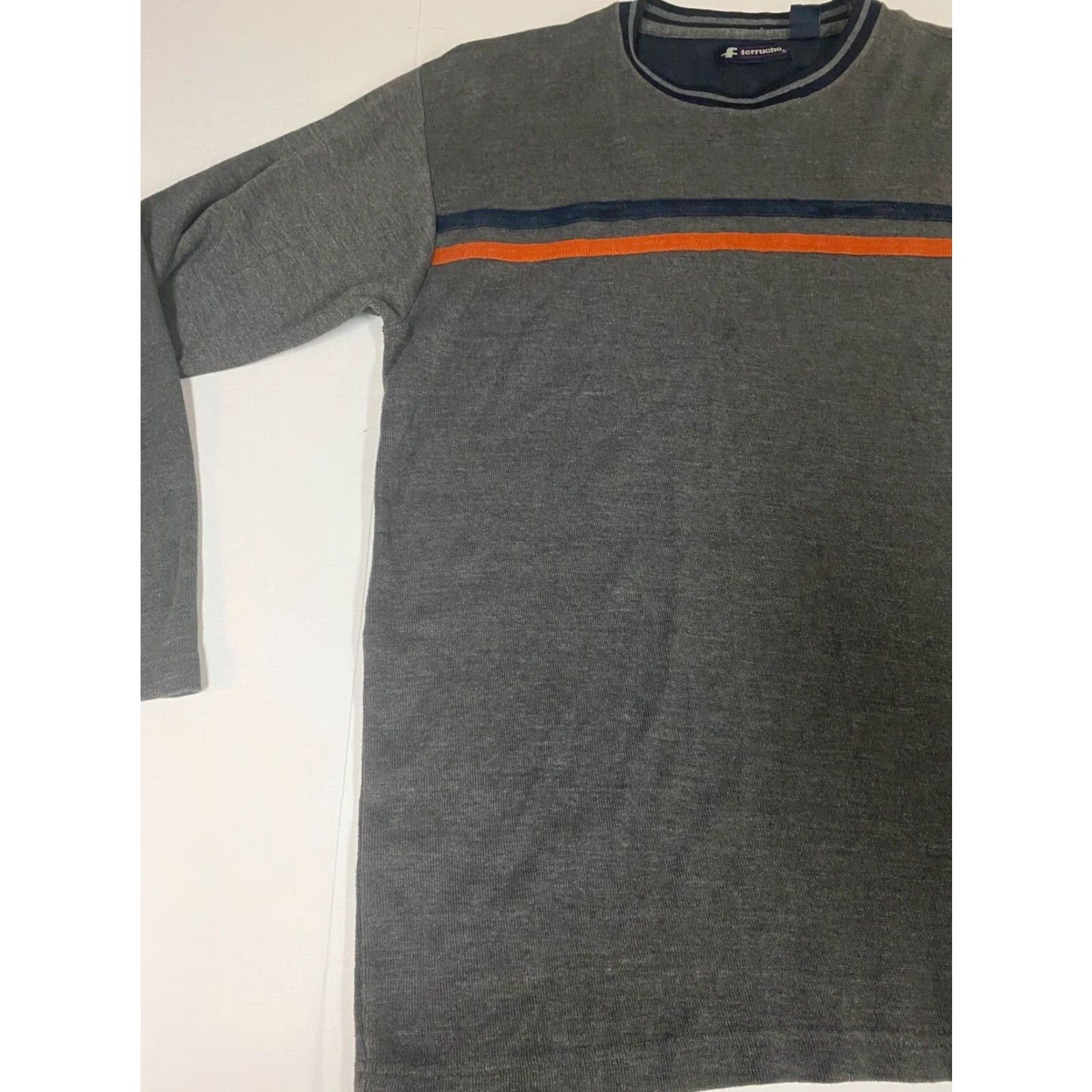 Vintage Ferruche Mens Sweater XL Gray Crewneck Pullover Knit Cashmere Cotton Chunky-Knit Logo 1/4 Zip Vintage No? Size US XL / EU 56 / 4 - 3 Thumbnail