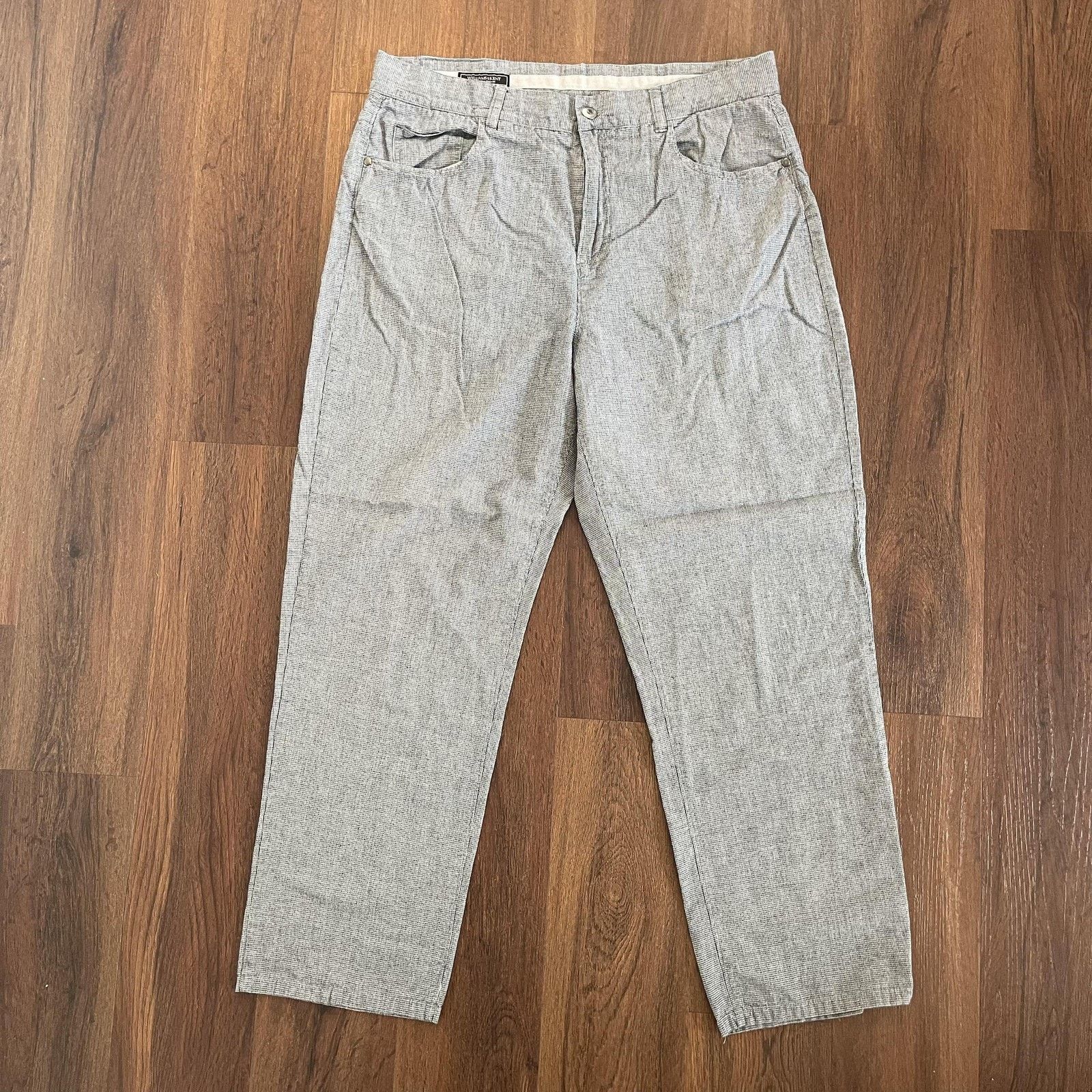 Vintage Williams & Kent Pants Mens 36 Checkered Straight Leg Chinos Size US 36 / EU 52 - 2 Thumbnail