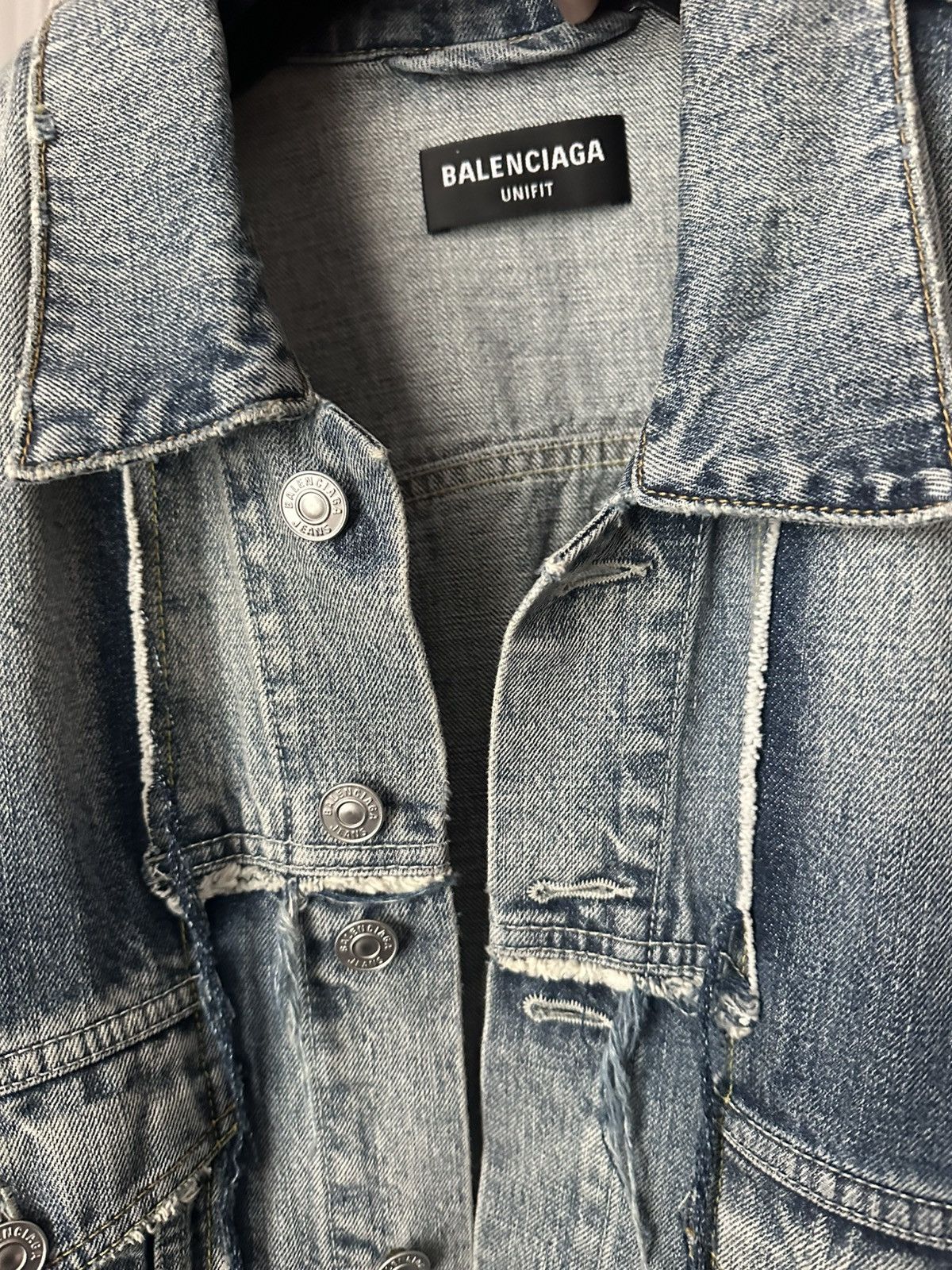 Balenciaga BALENCIAGA SS 2022 RECONSTRUCTED LAYERED DENIM JACKET Size US L / EU 52-54 / 3 - 10 Thumbnail